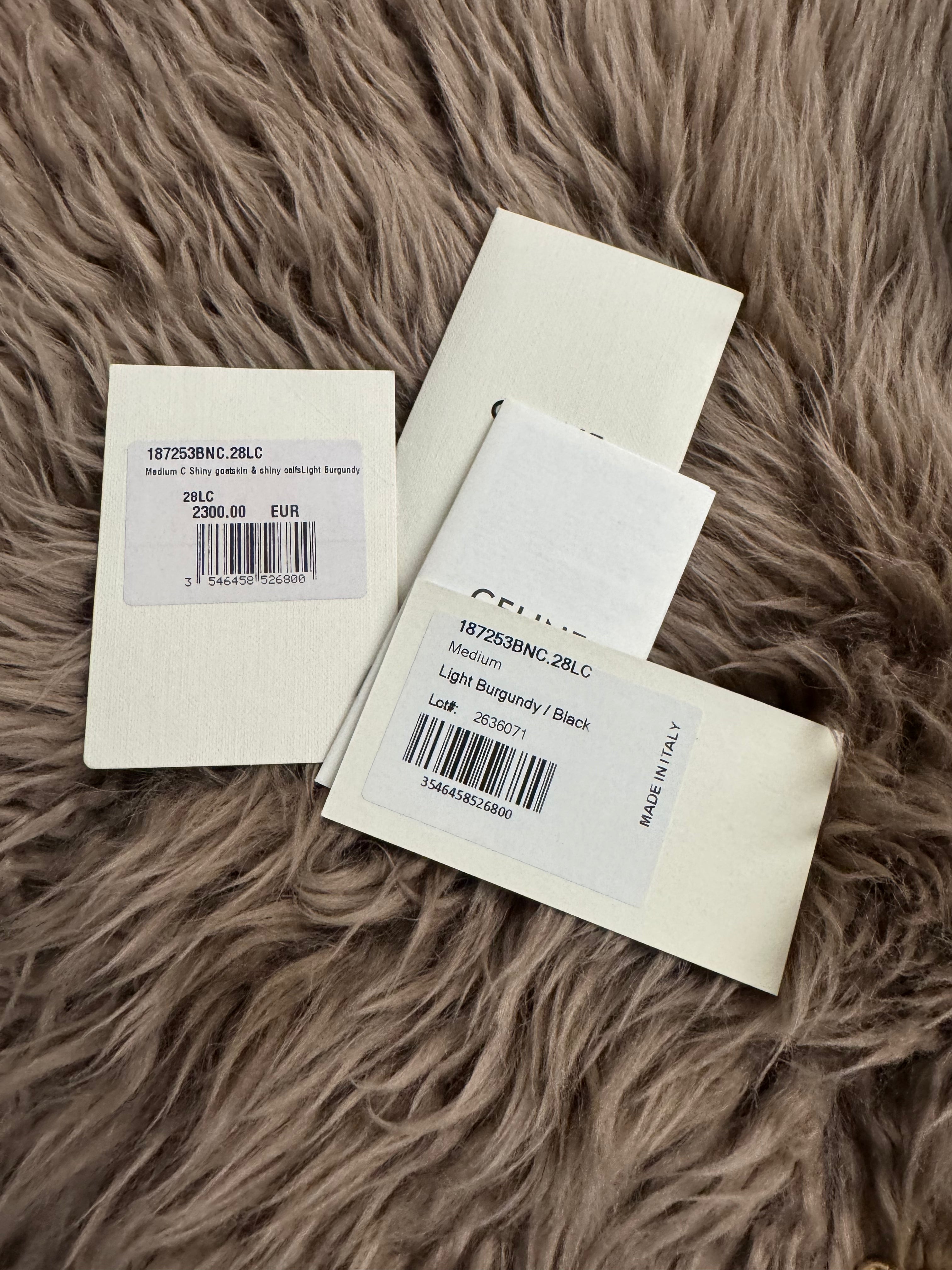 Celine Medium C two-tone shoulder bag cards