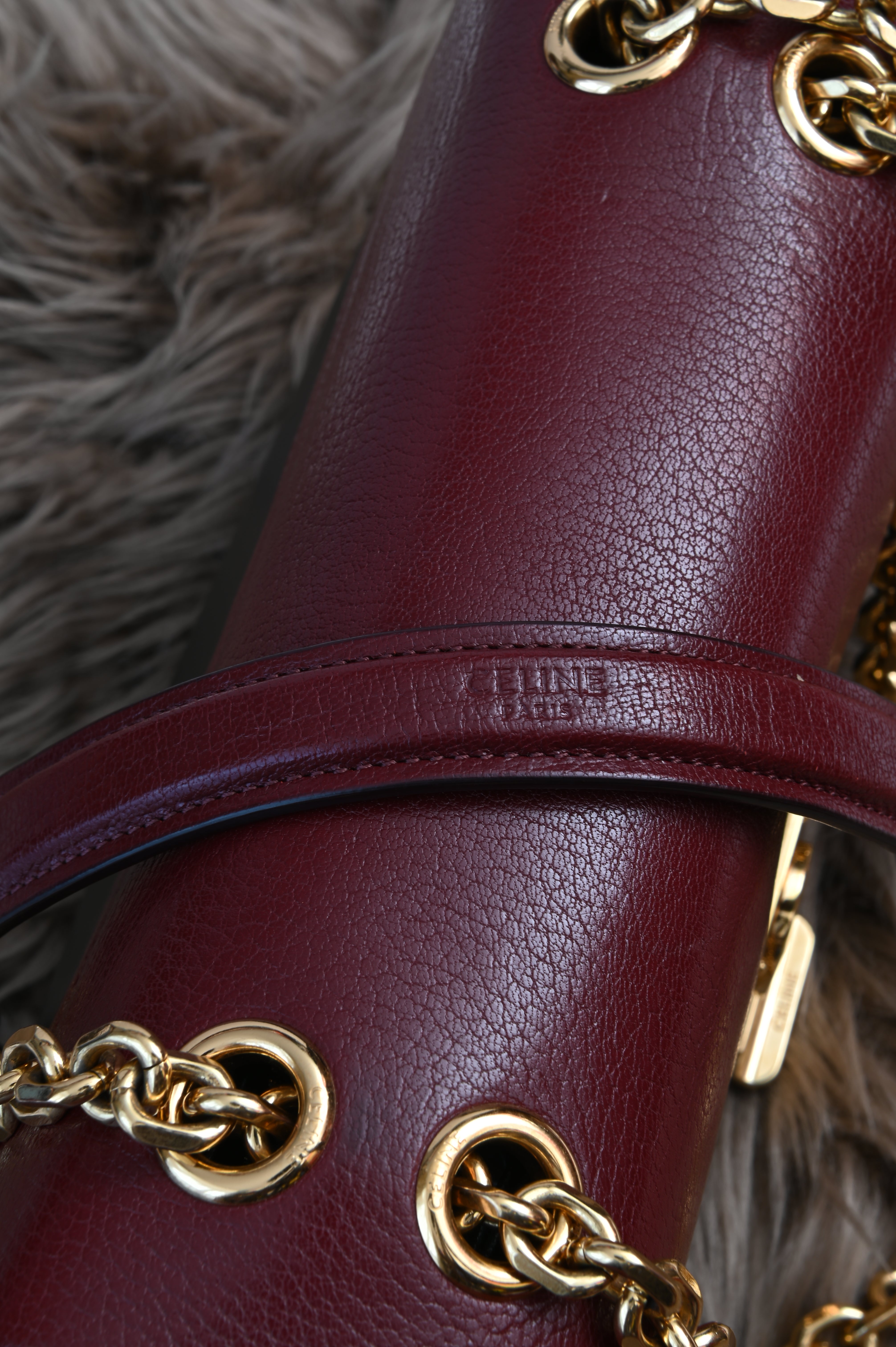 Celine Medium C two-tone shoulder bag embossed