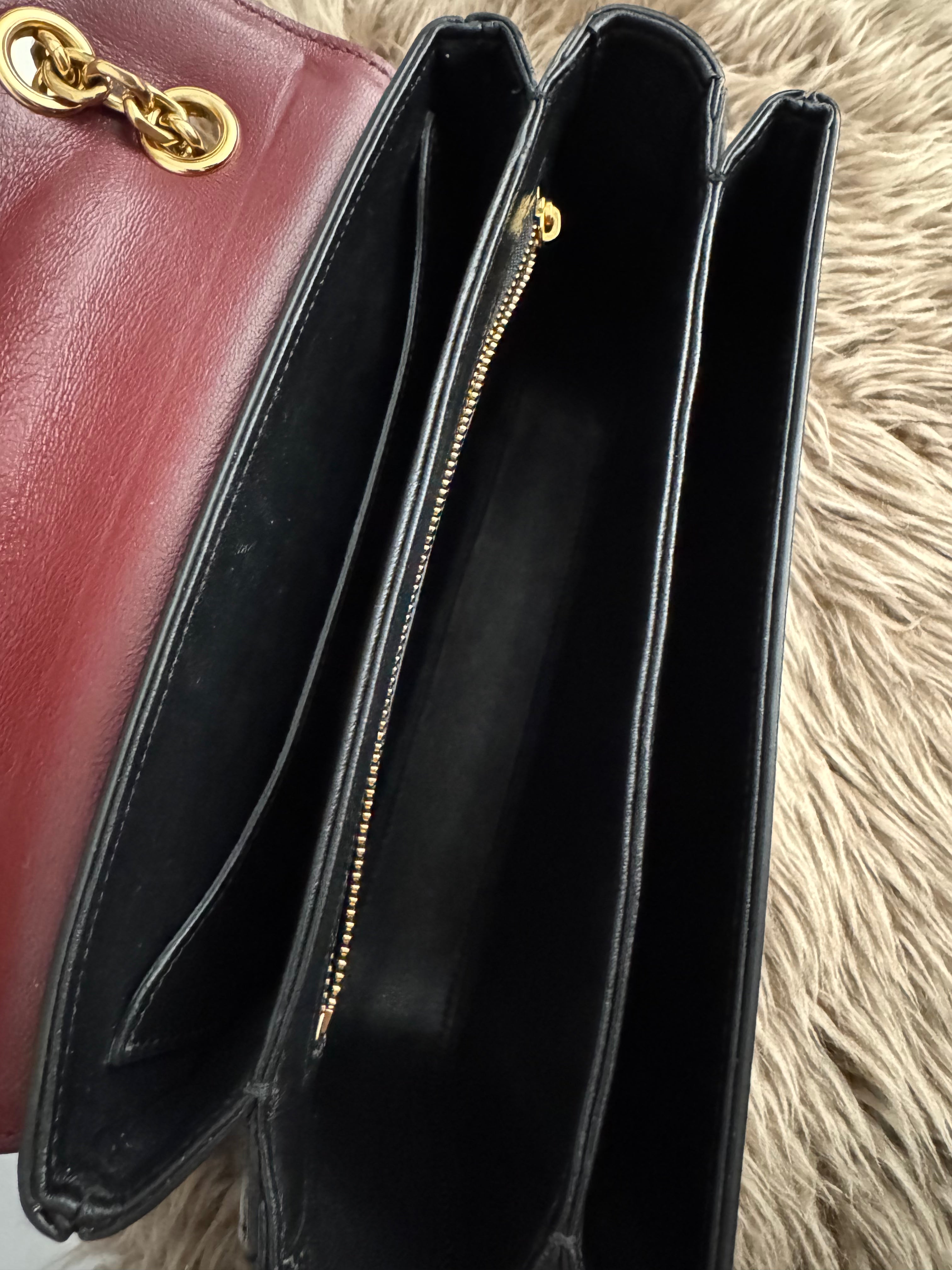 Celine Medium C two-tone shoulder bag interior