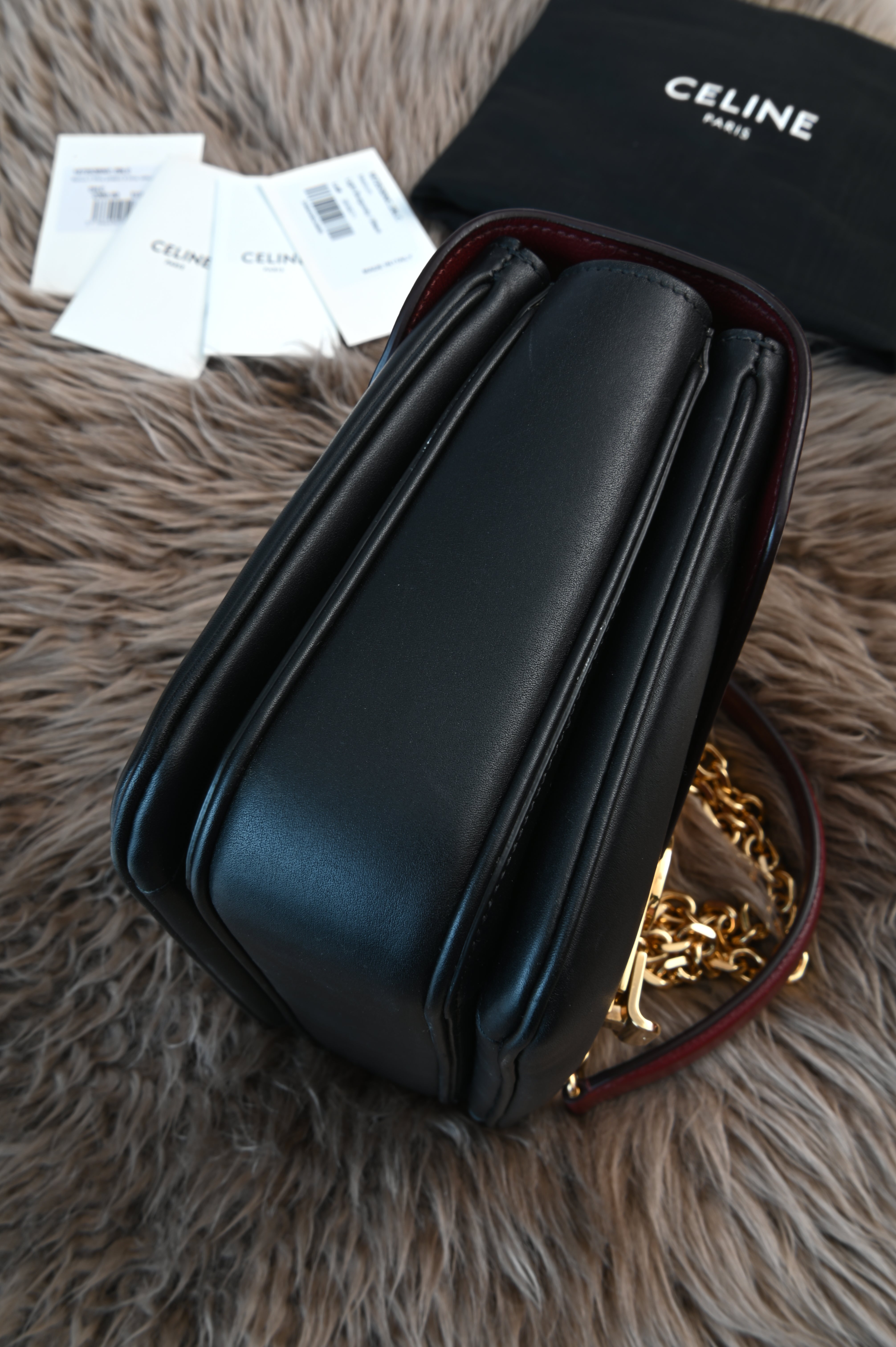Celine Medium C two-tone shoulder bag side 1