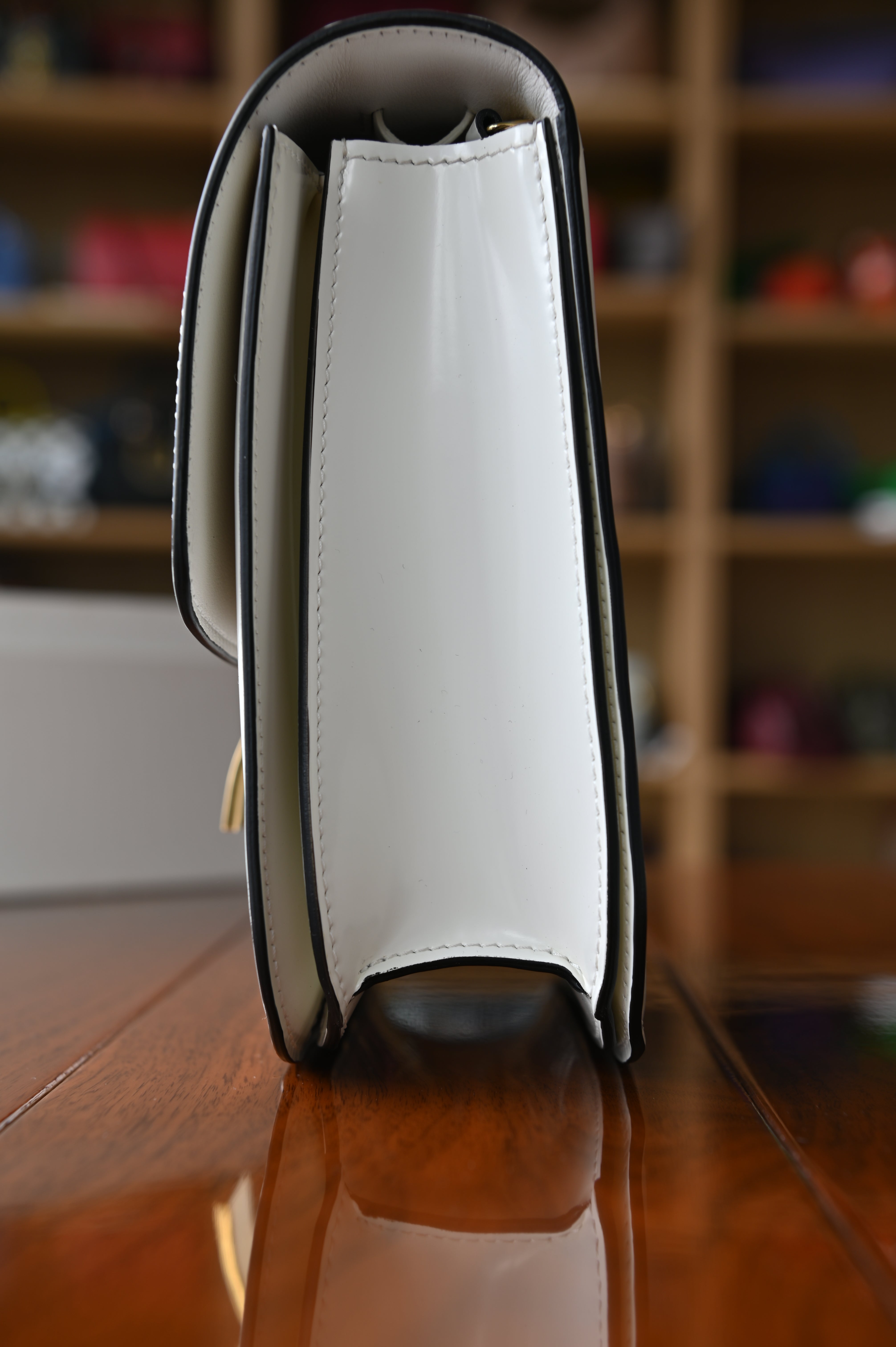 Celine White Classic Box Bag side