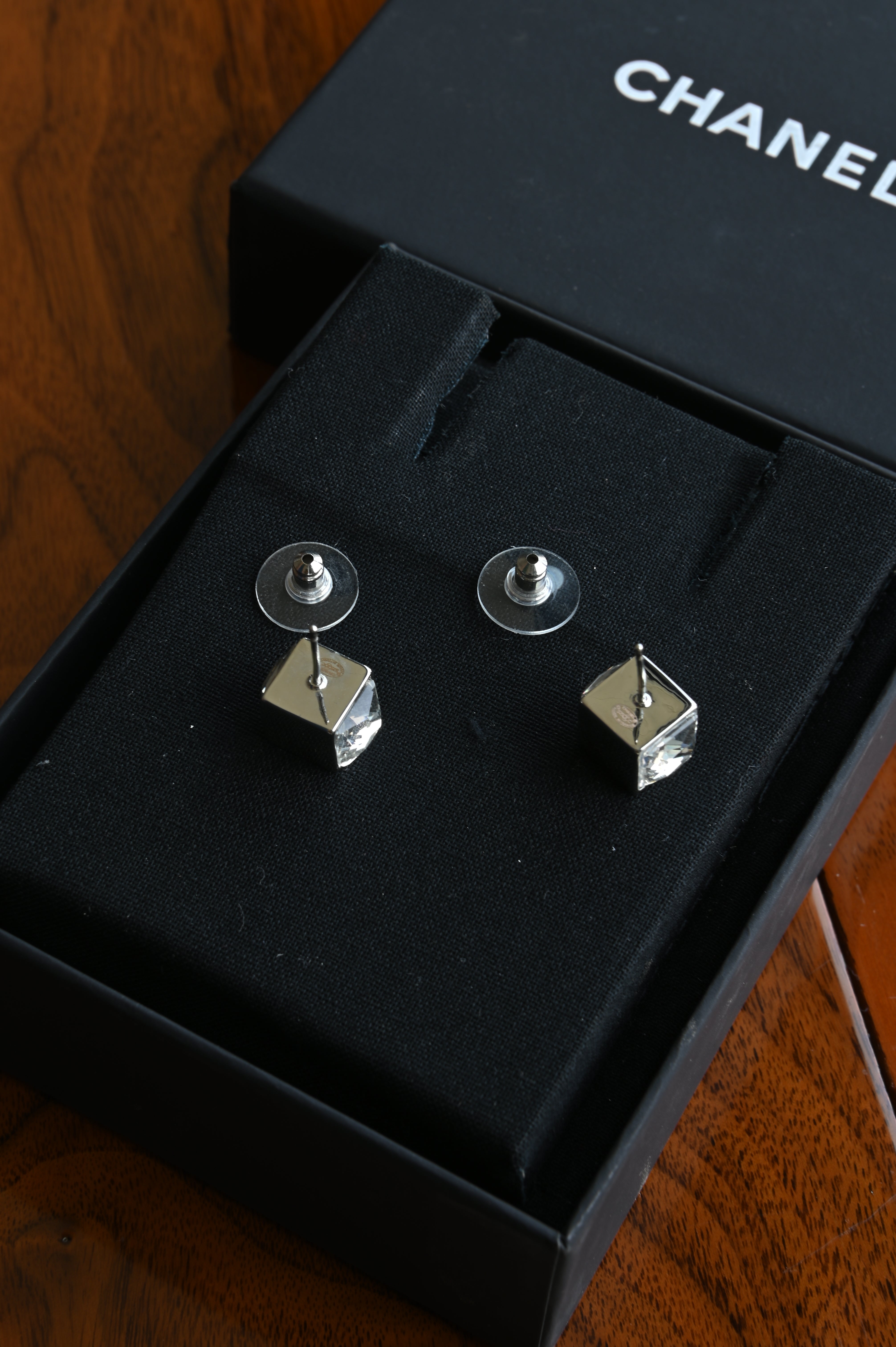 Chanel 25C Square Stud Earrings back