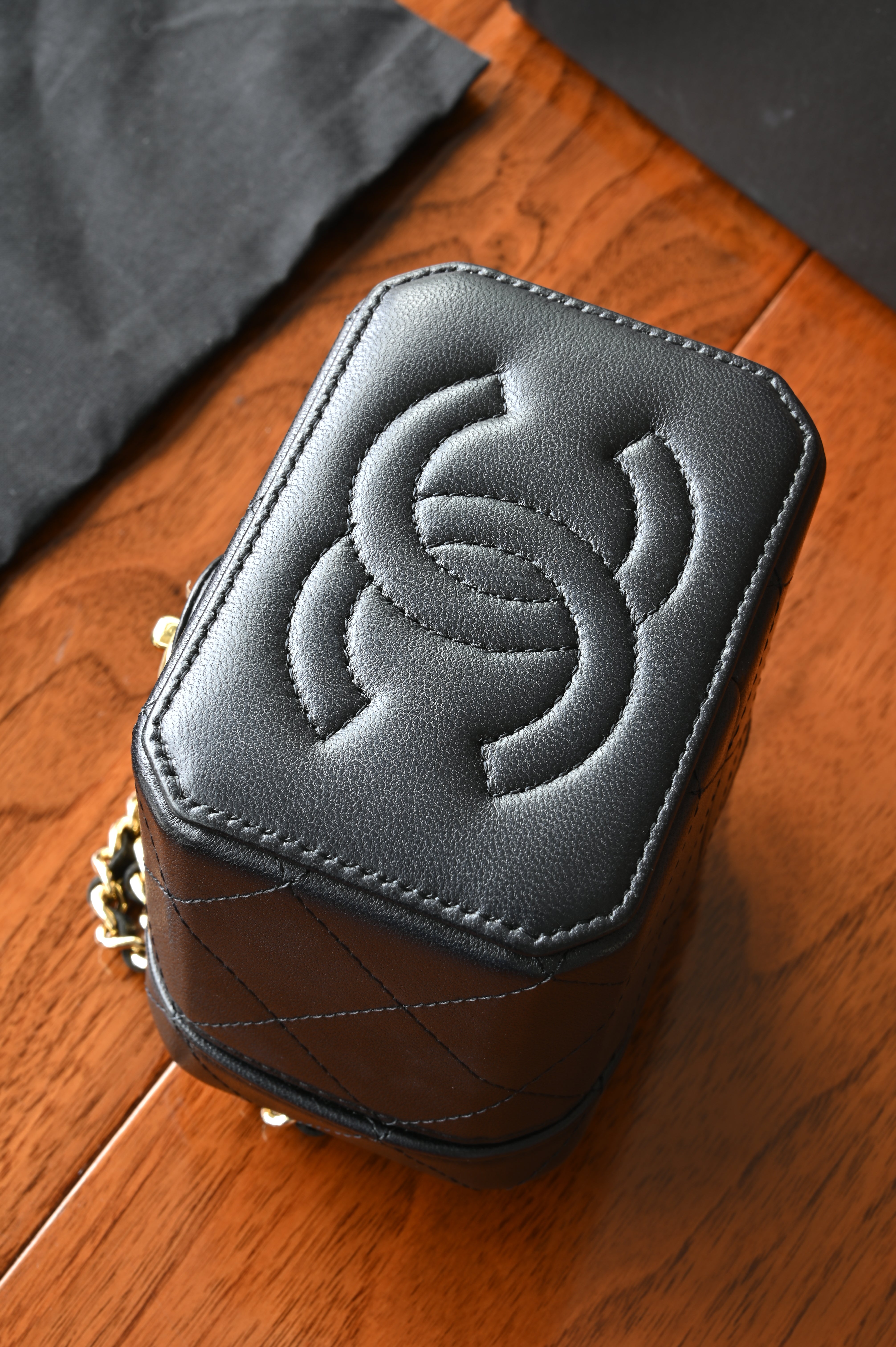 Chanel Black Quilted Mini Case Shoulder Bag bottom