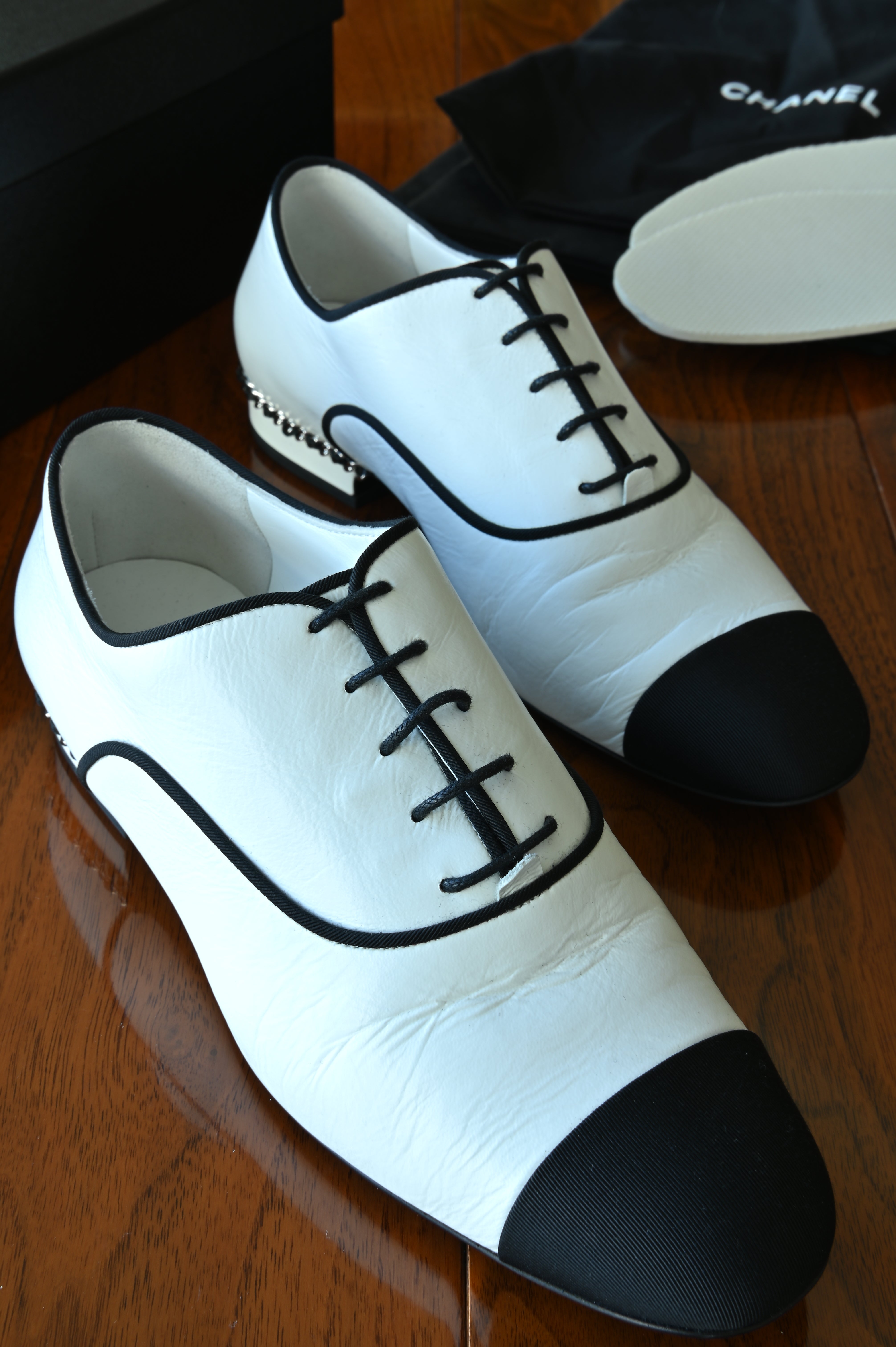 Chanel Black White Shoes