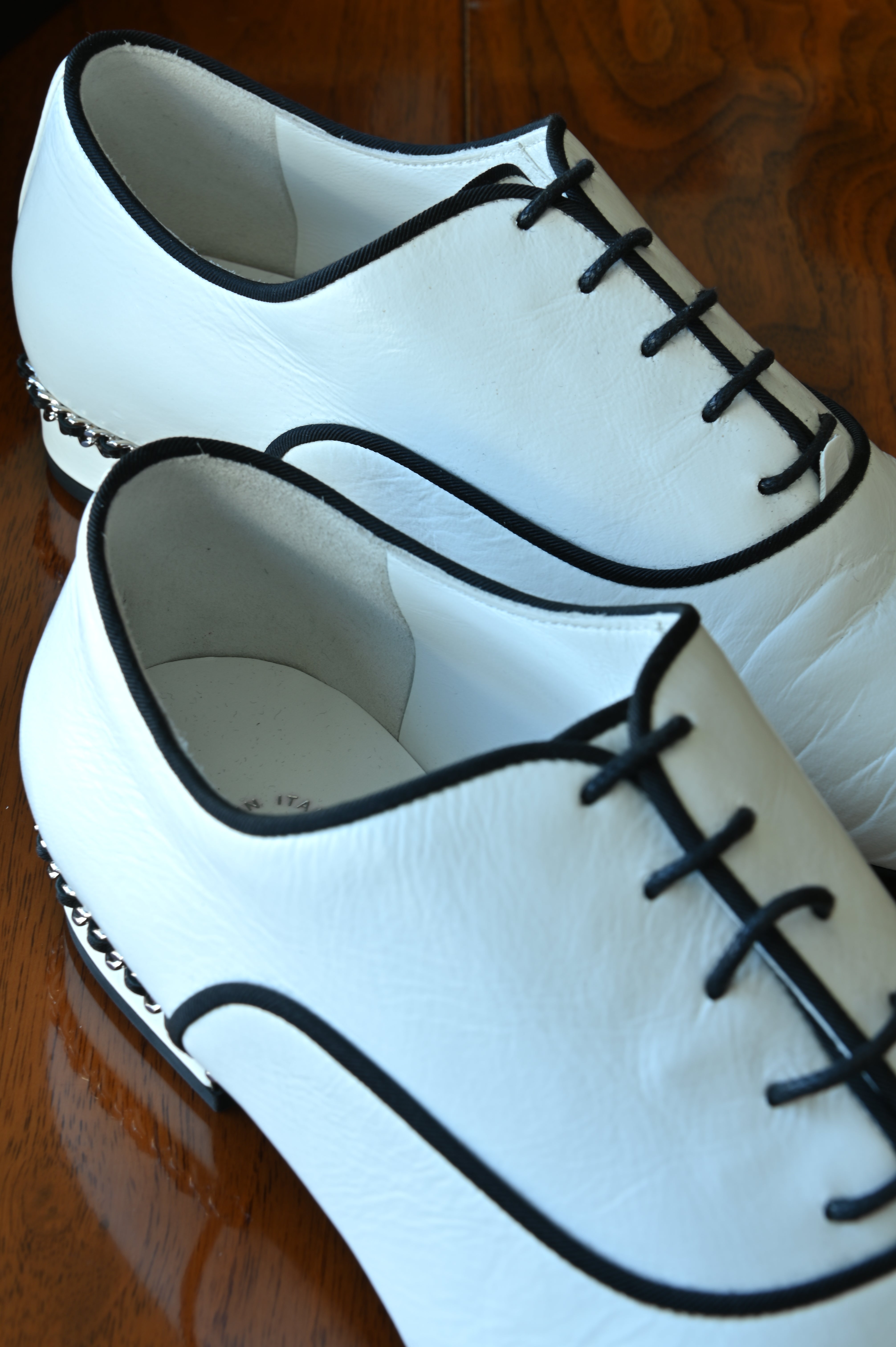Chanel Black White Shoes back