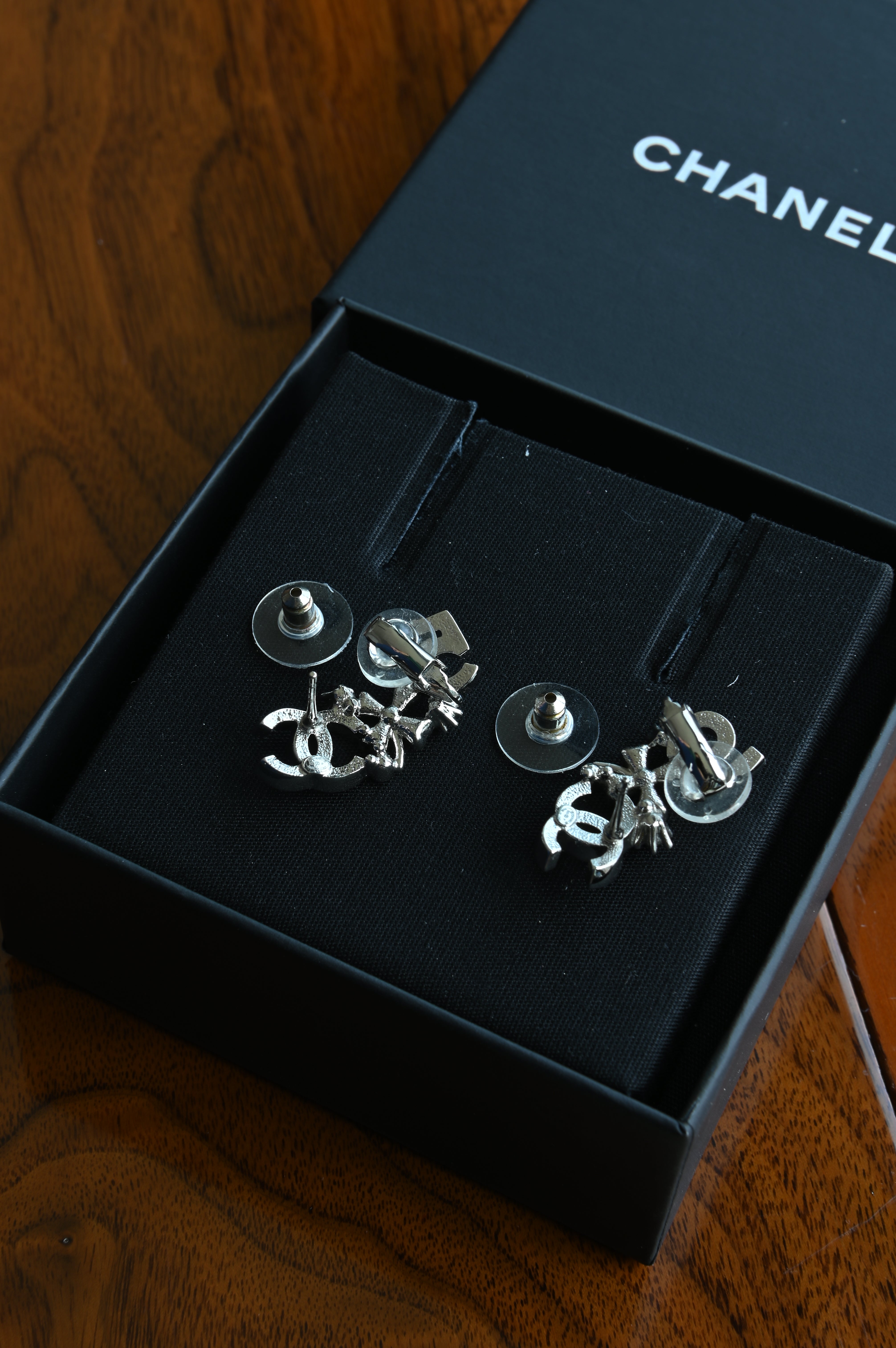 Chanel CC No.5 Star Crystal Earrings back