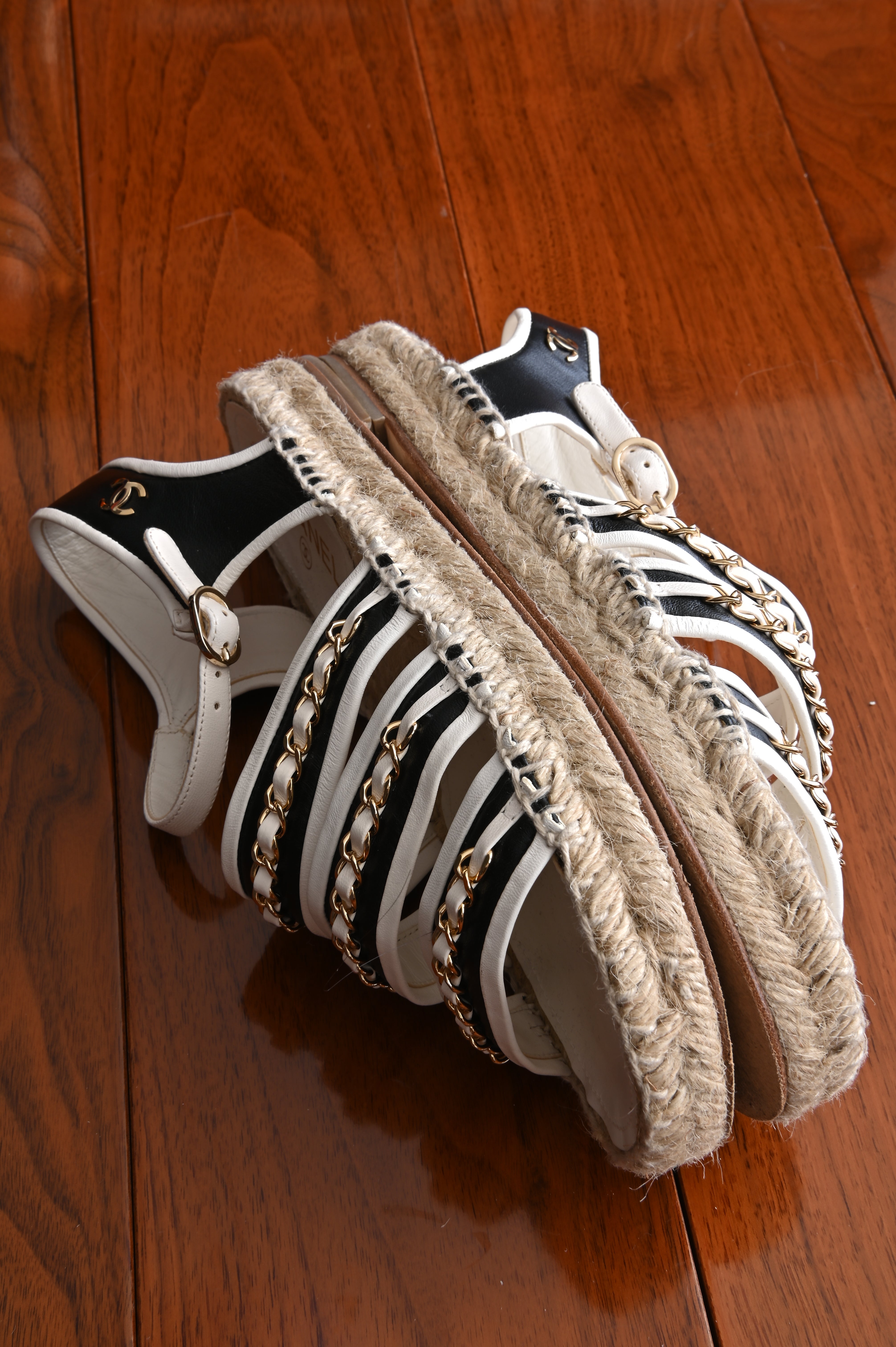 Chanel Espadrilles Chained cage Sandals