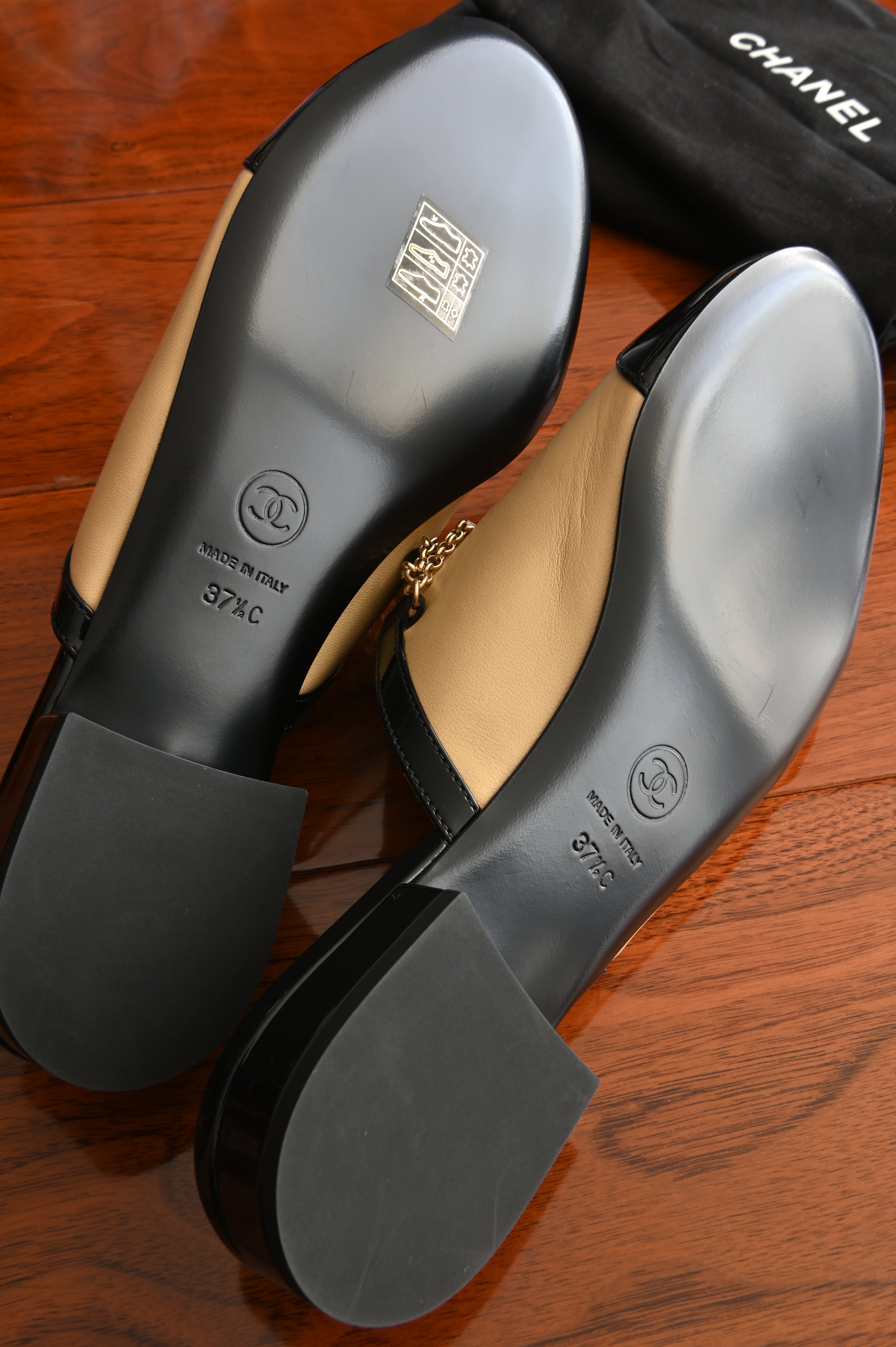 Chanel Pearl Charmed Chain Mules bottom