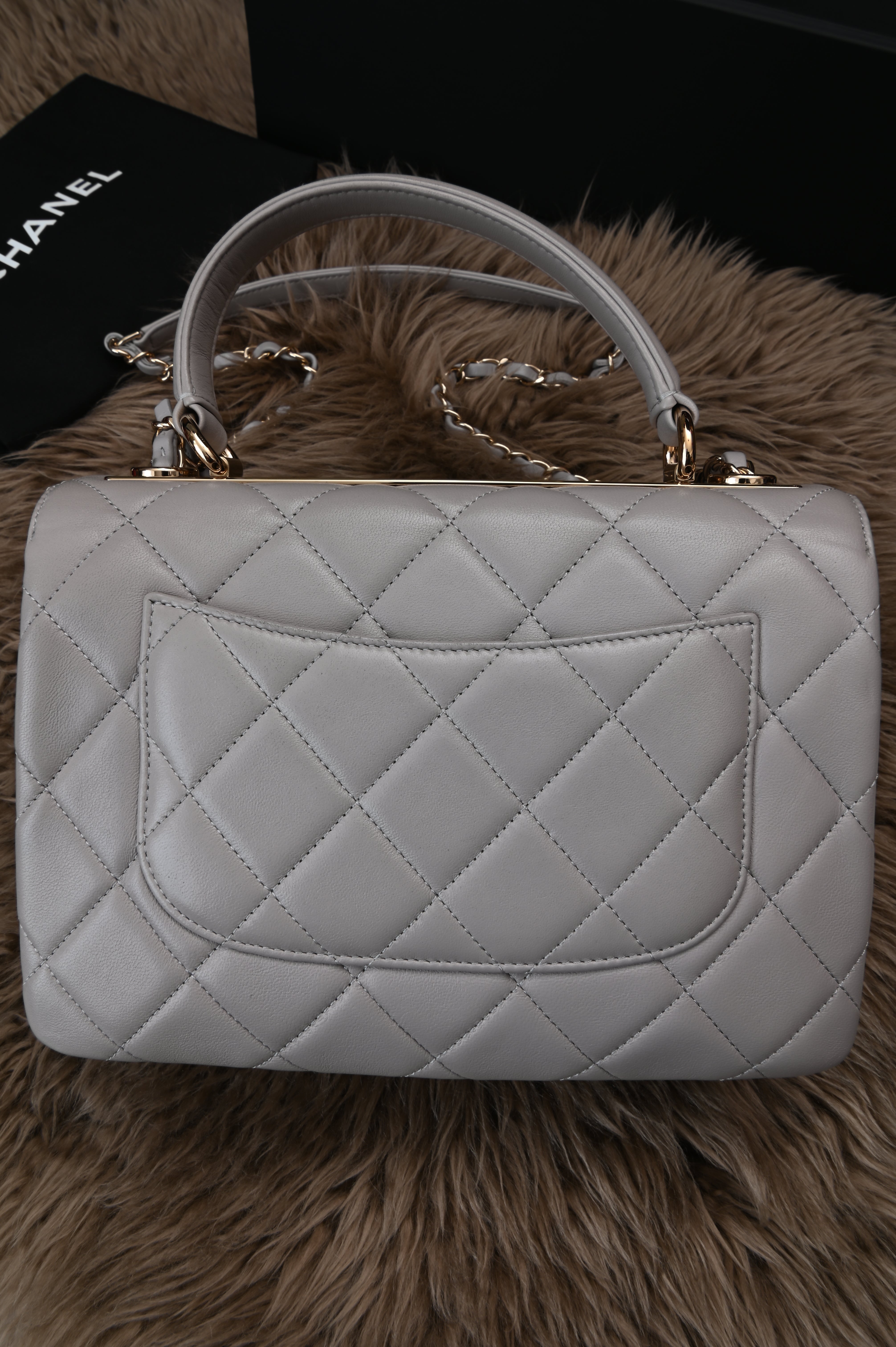 Chanel Small Trendy CC Grey Lambskin Gold Hardware