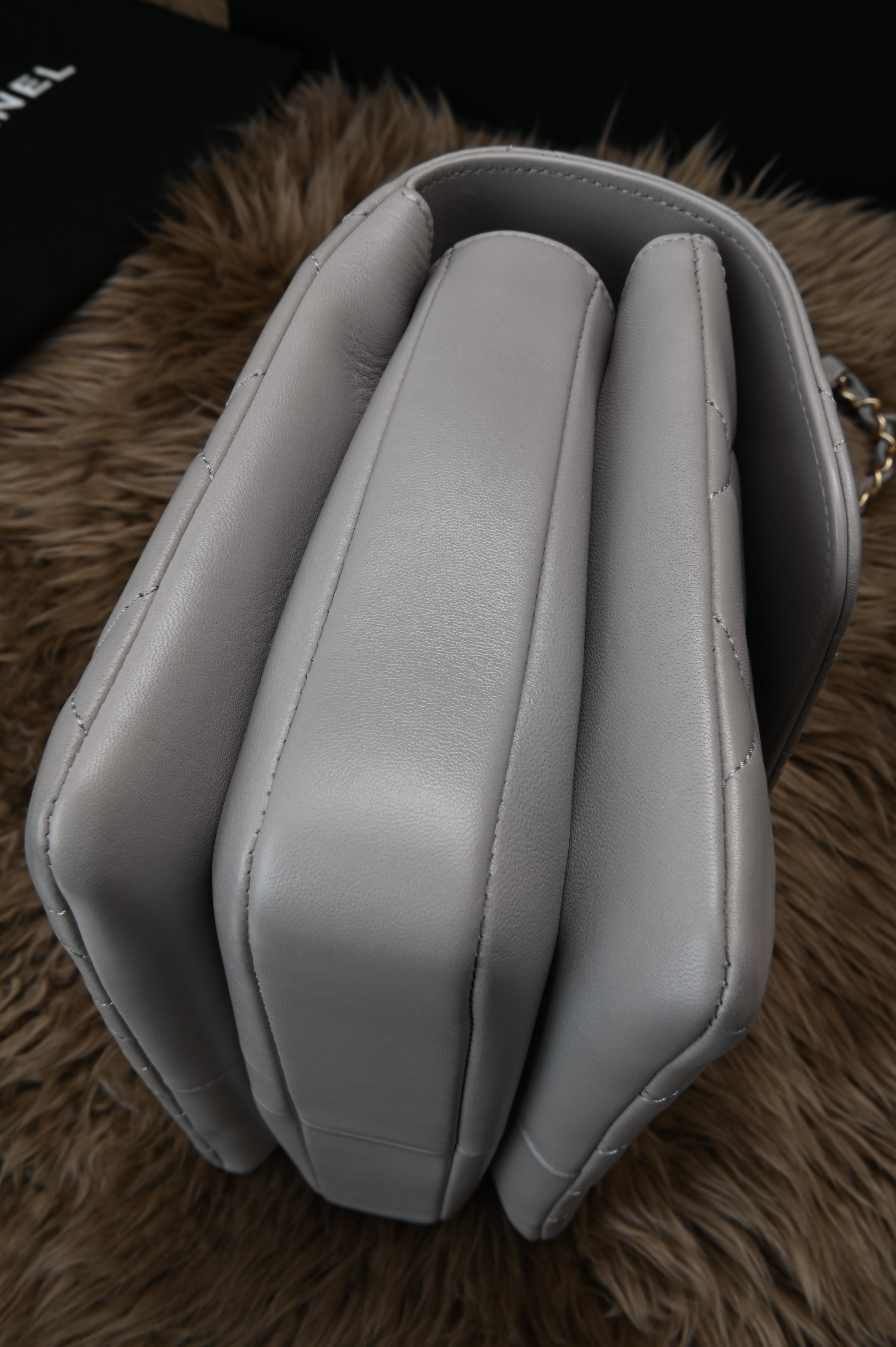 Chanel Small Trendy CC Grey Lambskin Gold Hardware