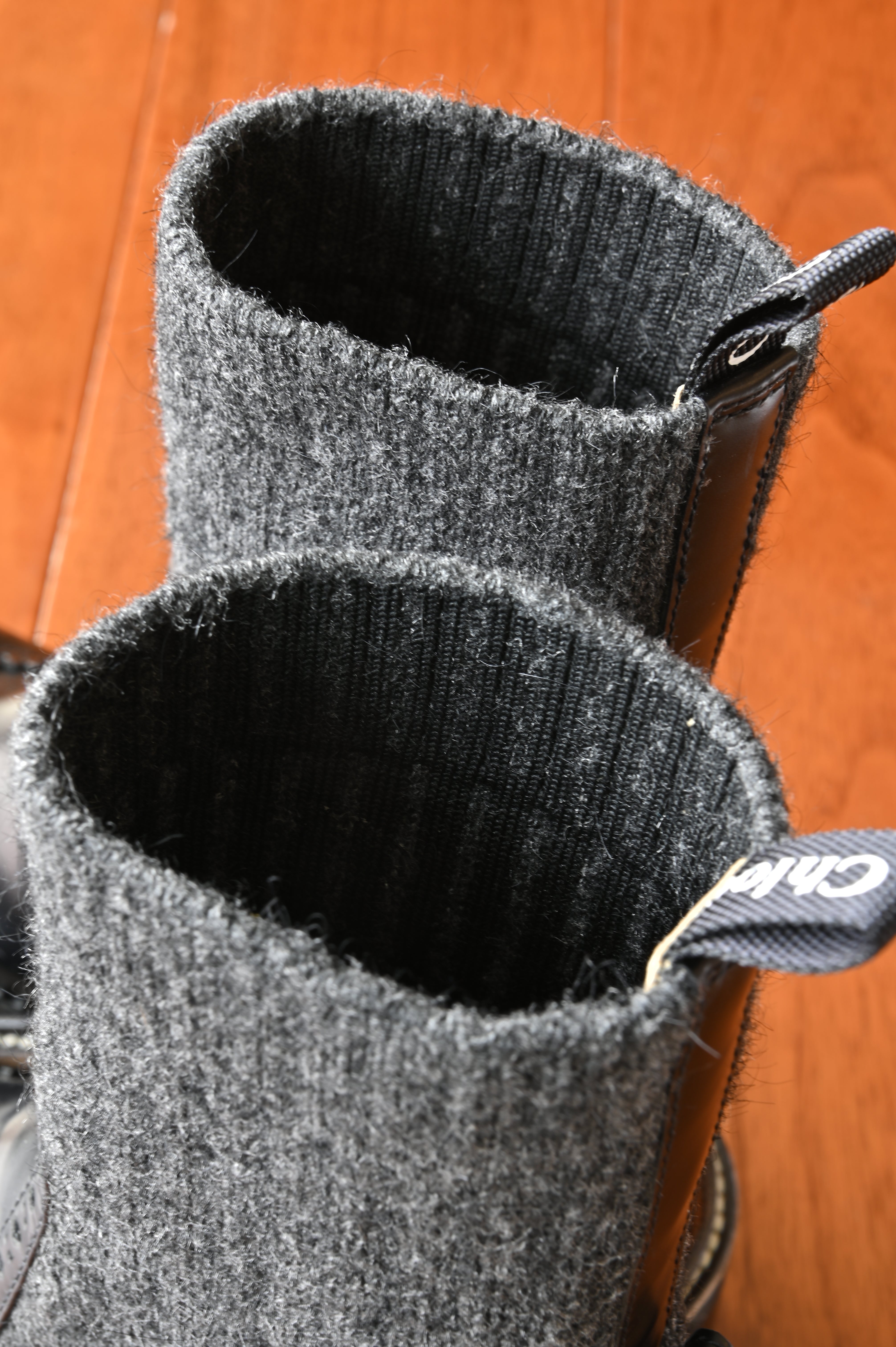 Chloé Black Knitted Franne Ankle Boots hem
