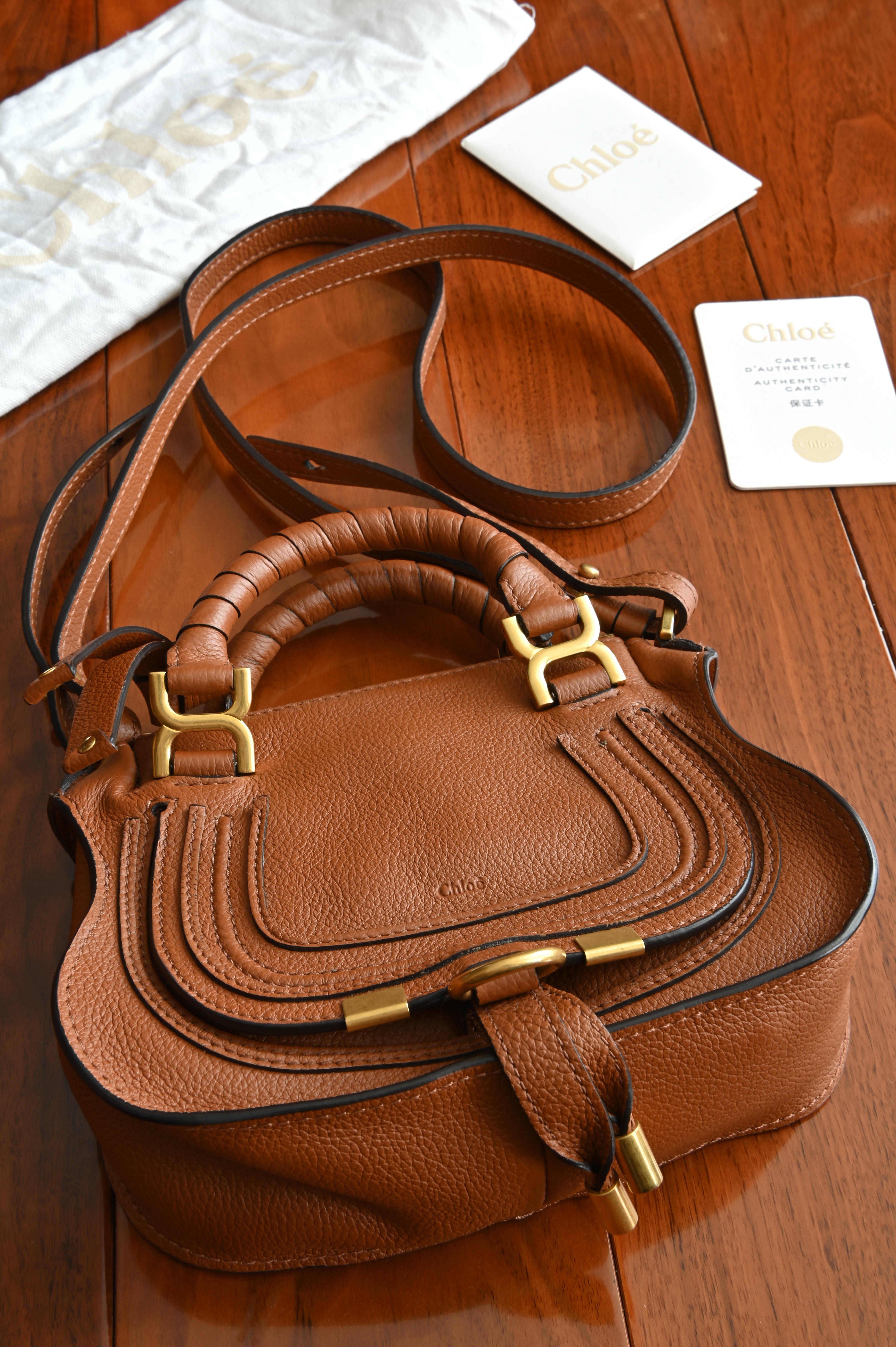 Chloé Brown Mini Marcie Cross Body Bag front