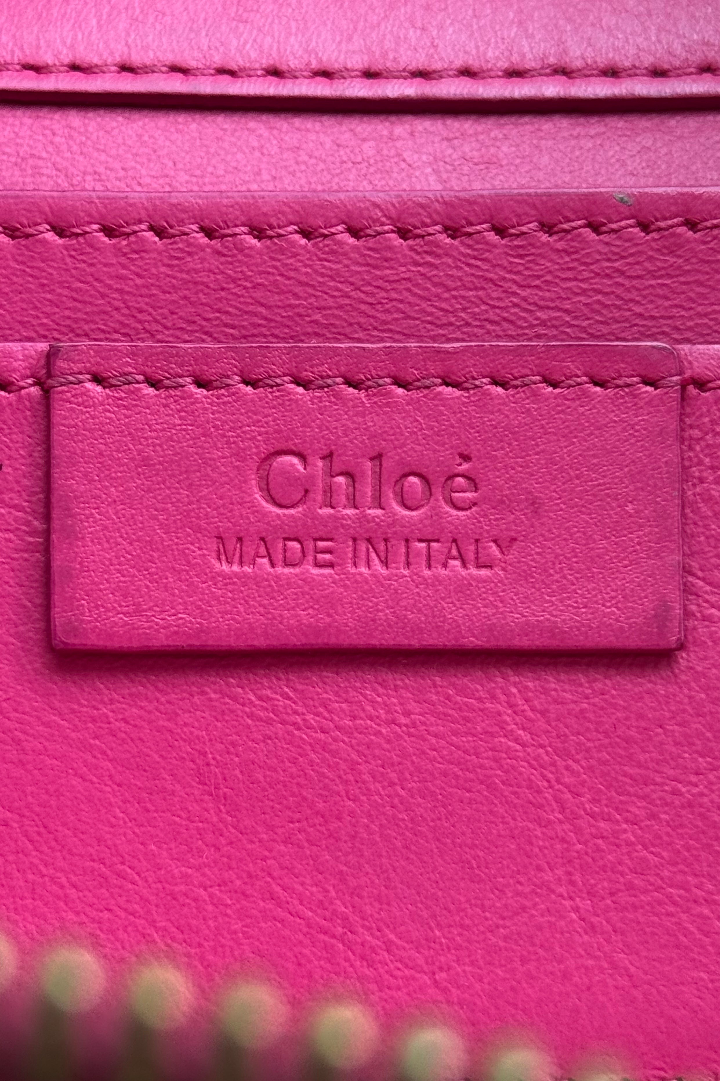 Chloé Small Pink Suede Calf Shoulder Bag logo