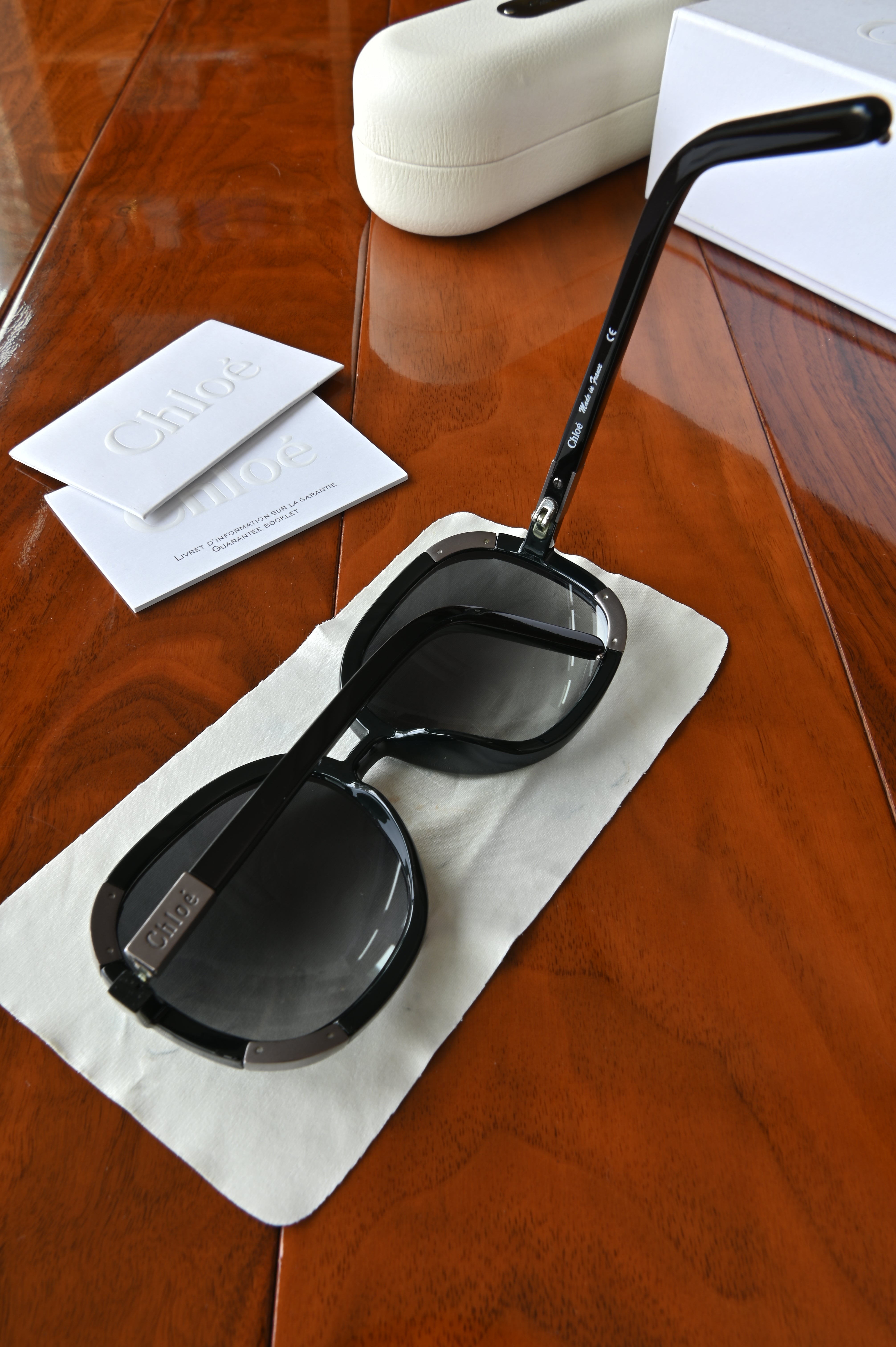Chloe Black Rounded Silver Corner Sunglasses right