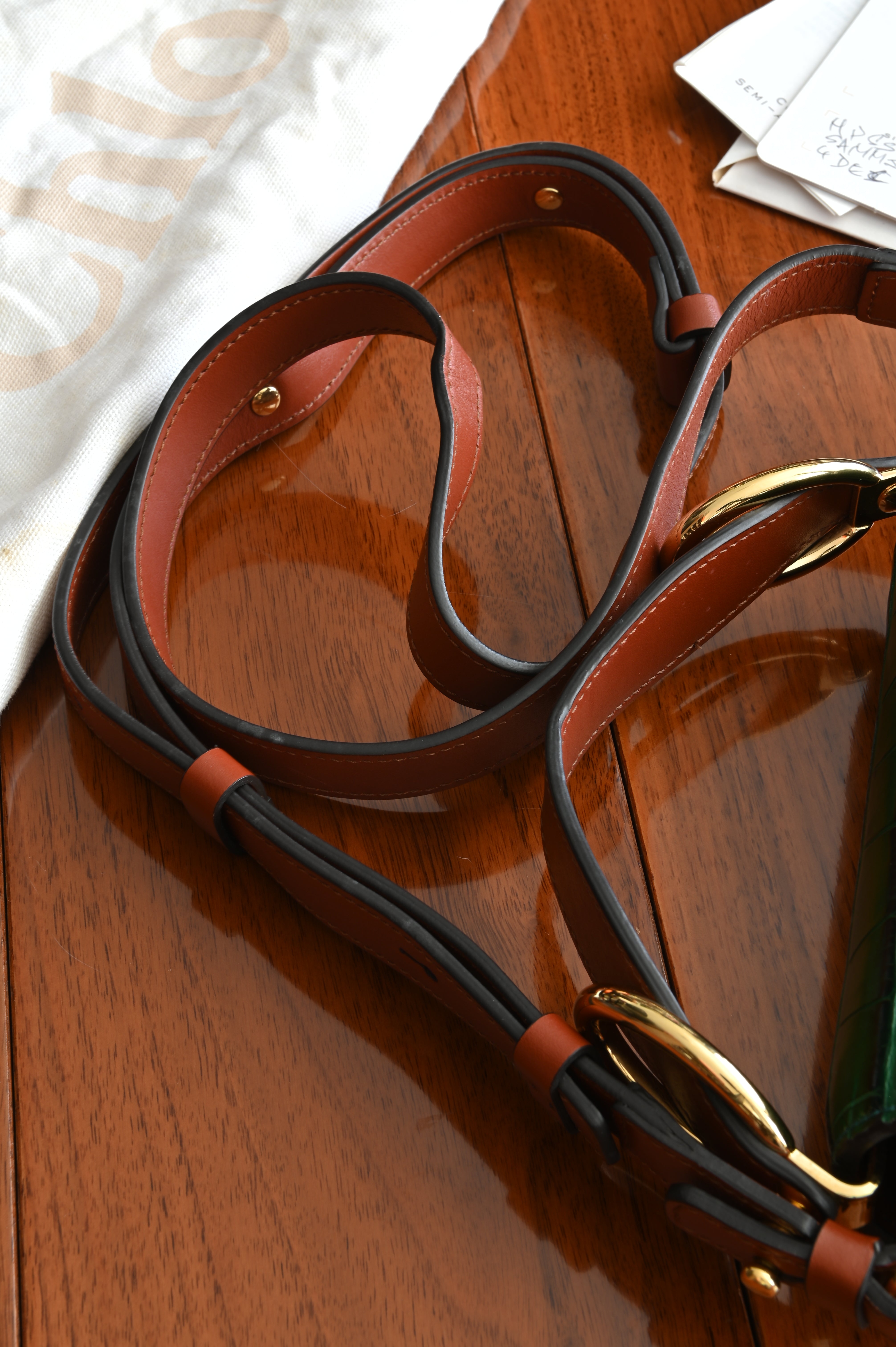 Chloe C Croc Lizard Emboss Mini Leather Bag strap