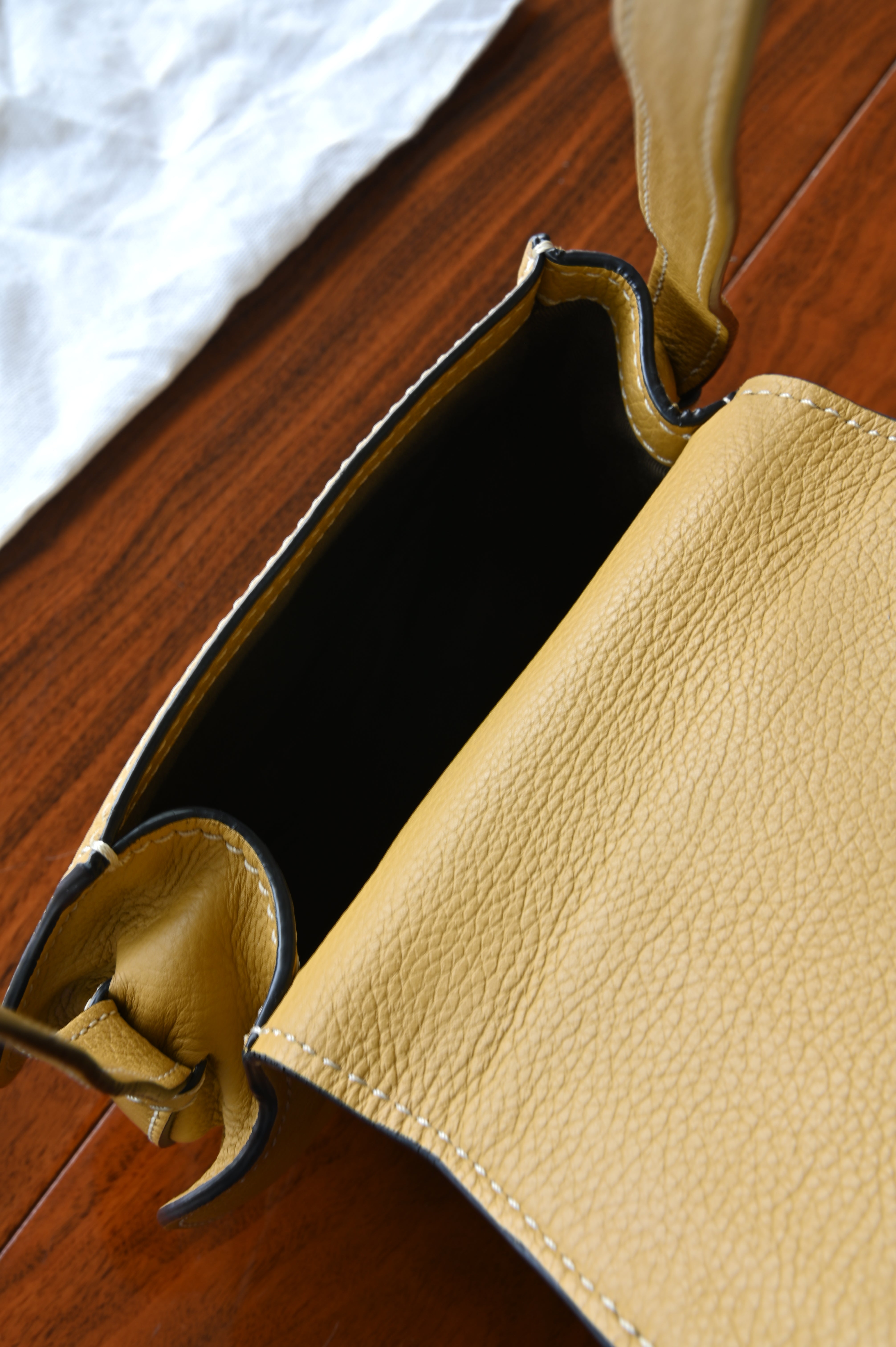 Chloe Marcie Yellow Mini Shoulder Bag open
