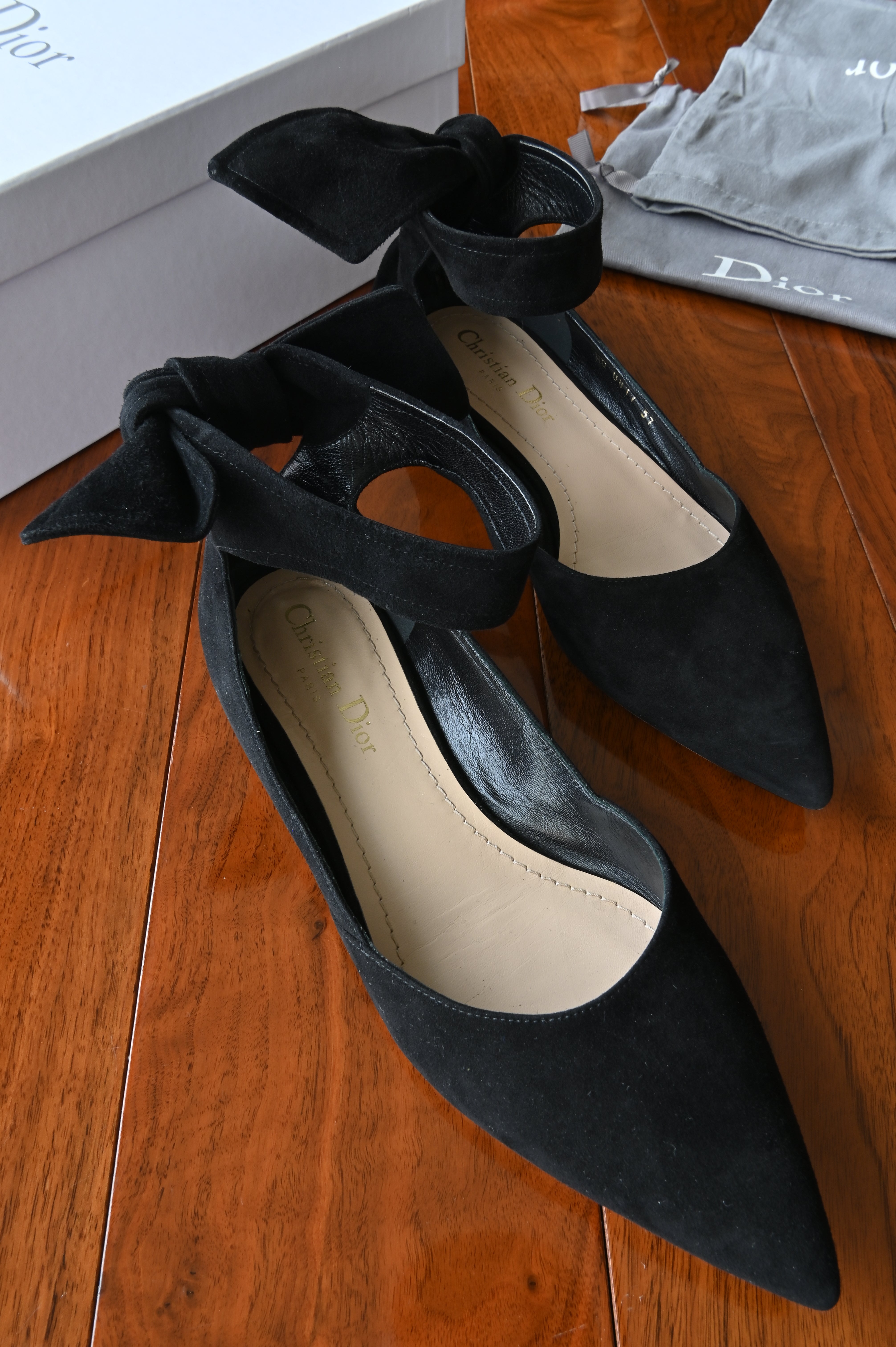 Christian Dior Black La Belle D Ankle Mules