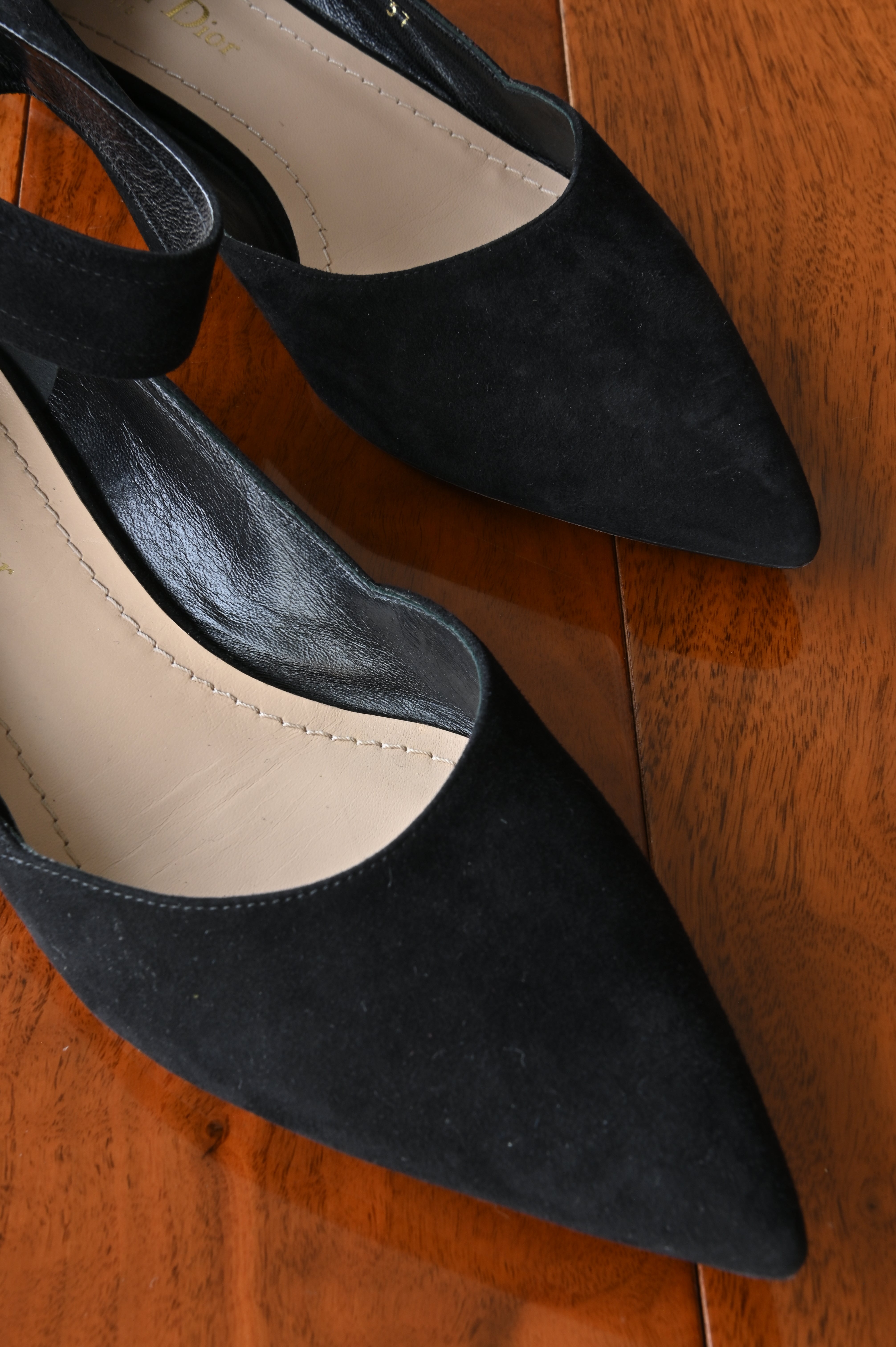 Christian Dior Black La Belle D Ankle Mules front
