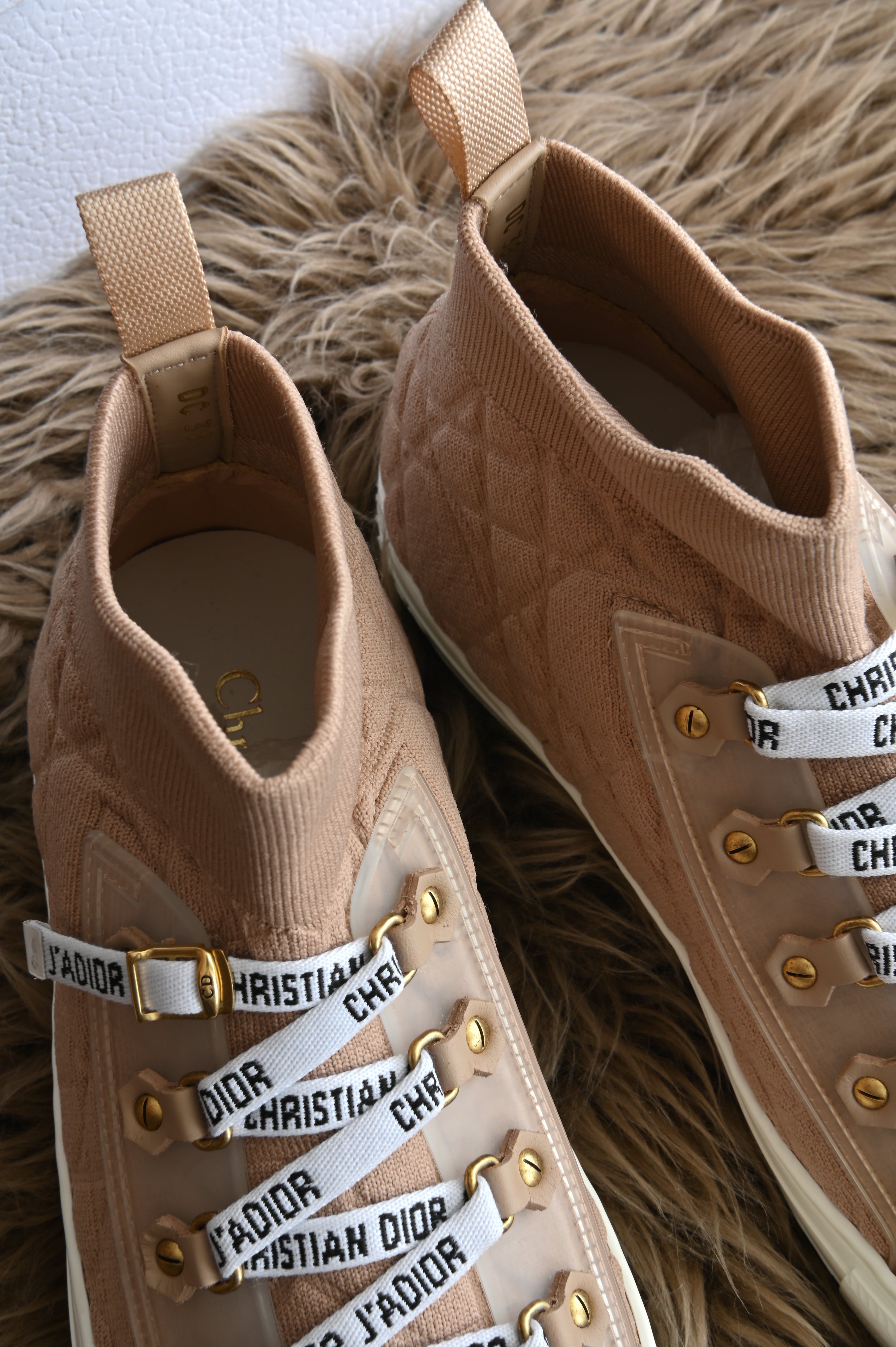 Christian Dior Cannage Walk N Dior Mocha Sneakers inside