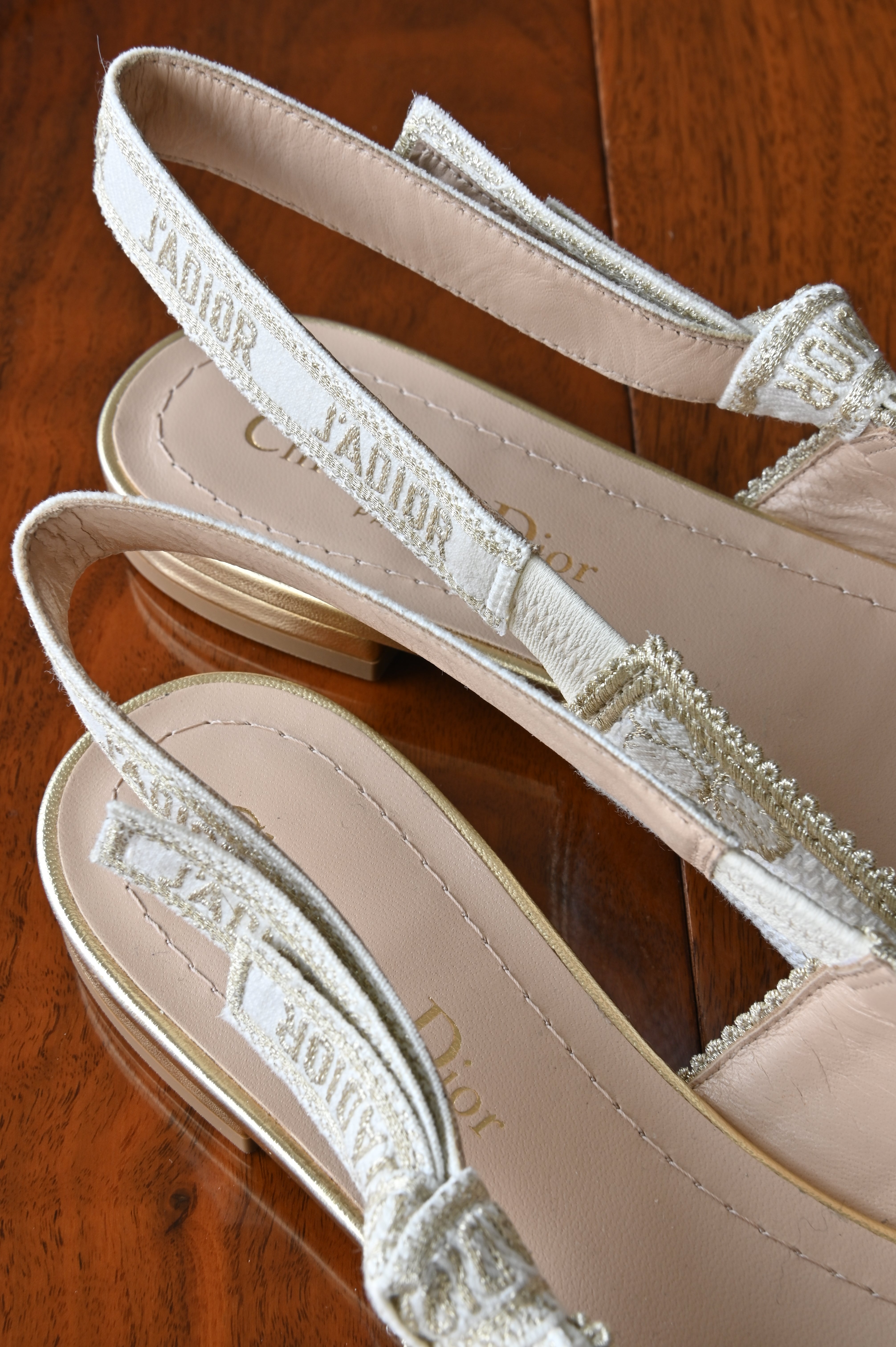 Christian Dior J'Adior White Slingback Mules back