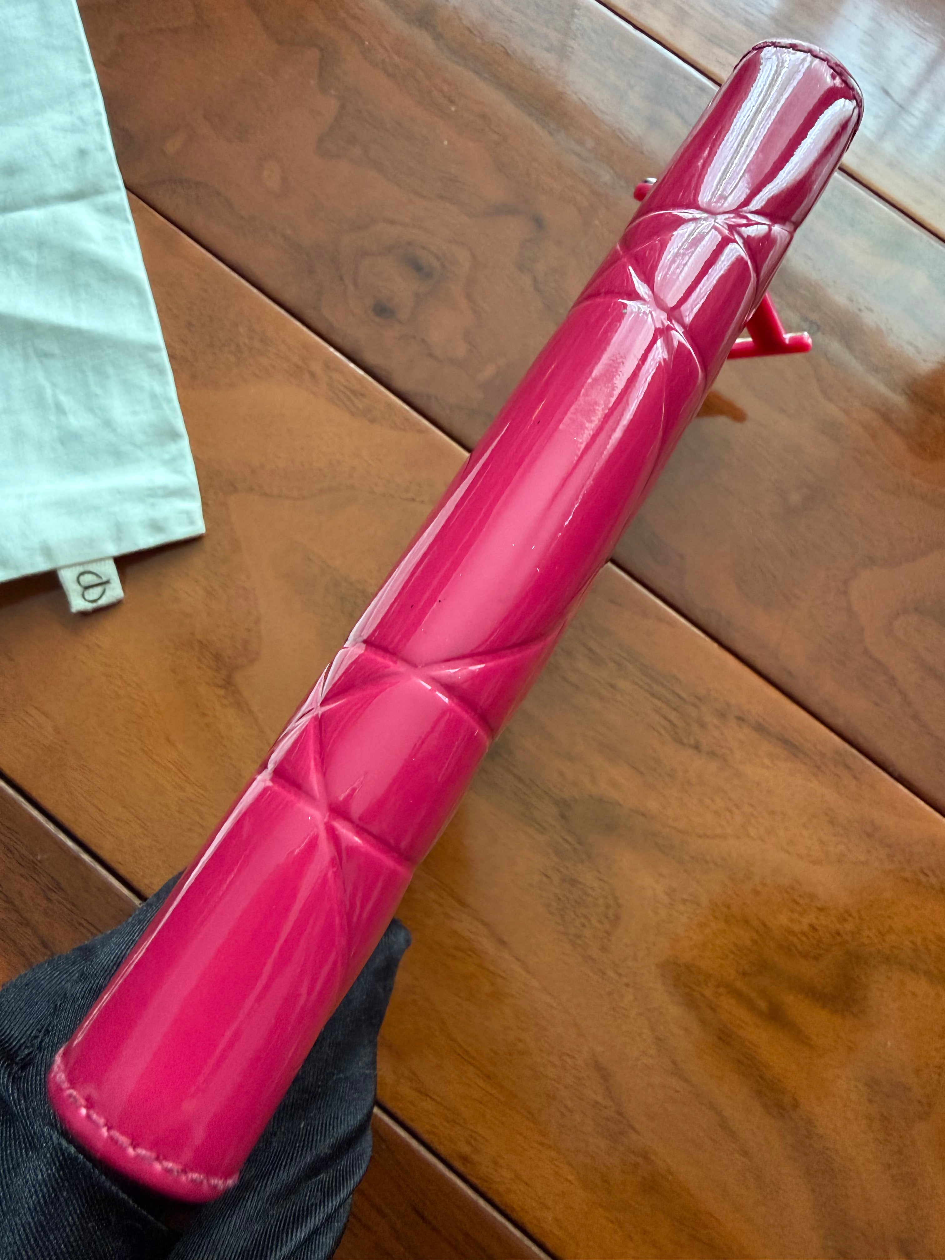 Christian Dior Quilted Zip around pink patent Mid wallet top