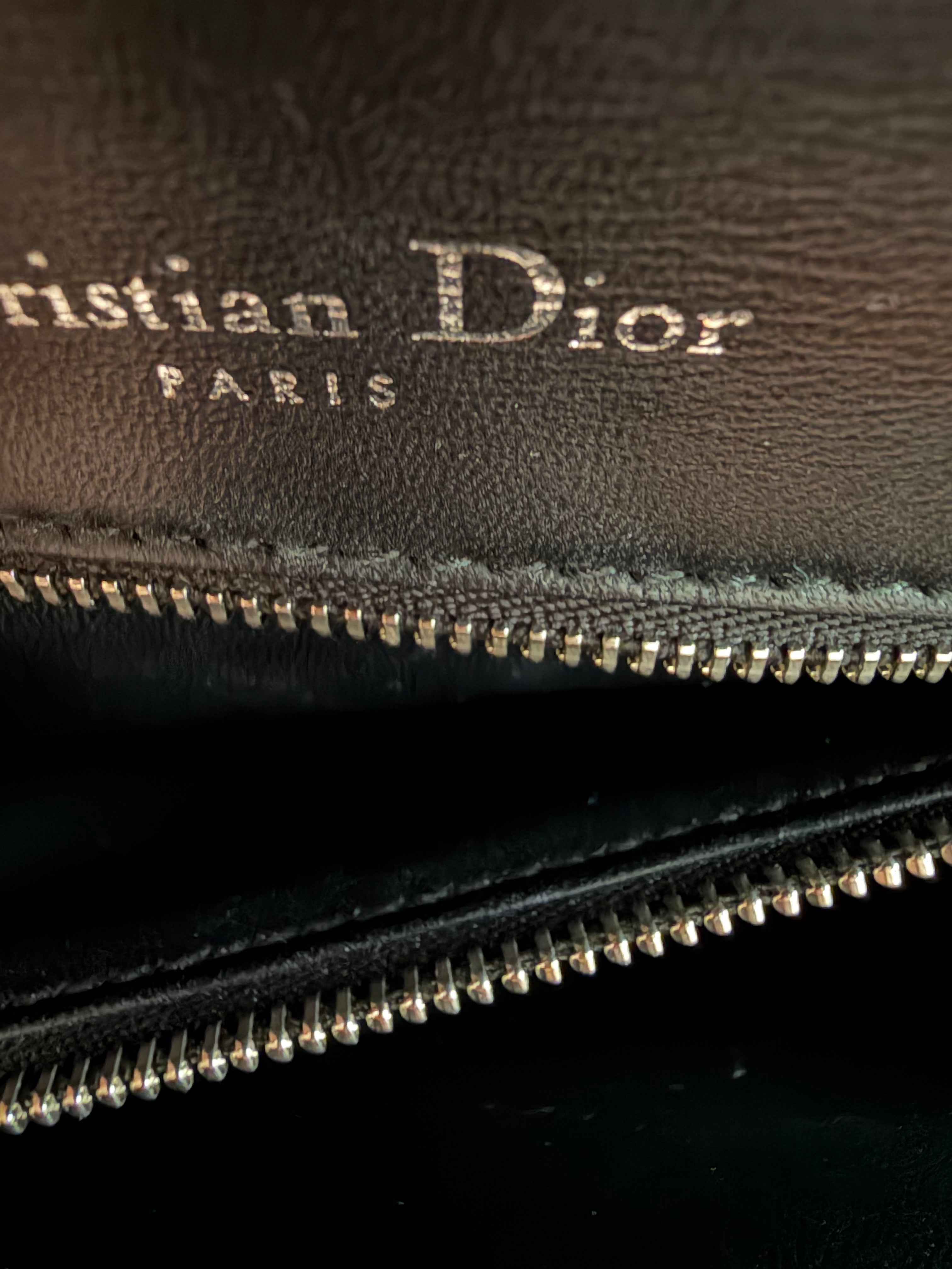 Christian Dior Sequin Diorama in pink and black zipper