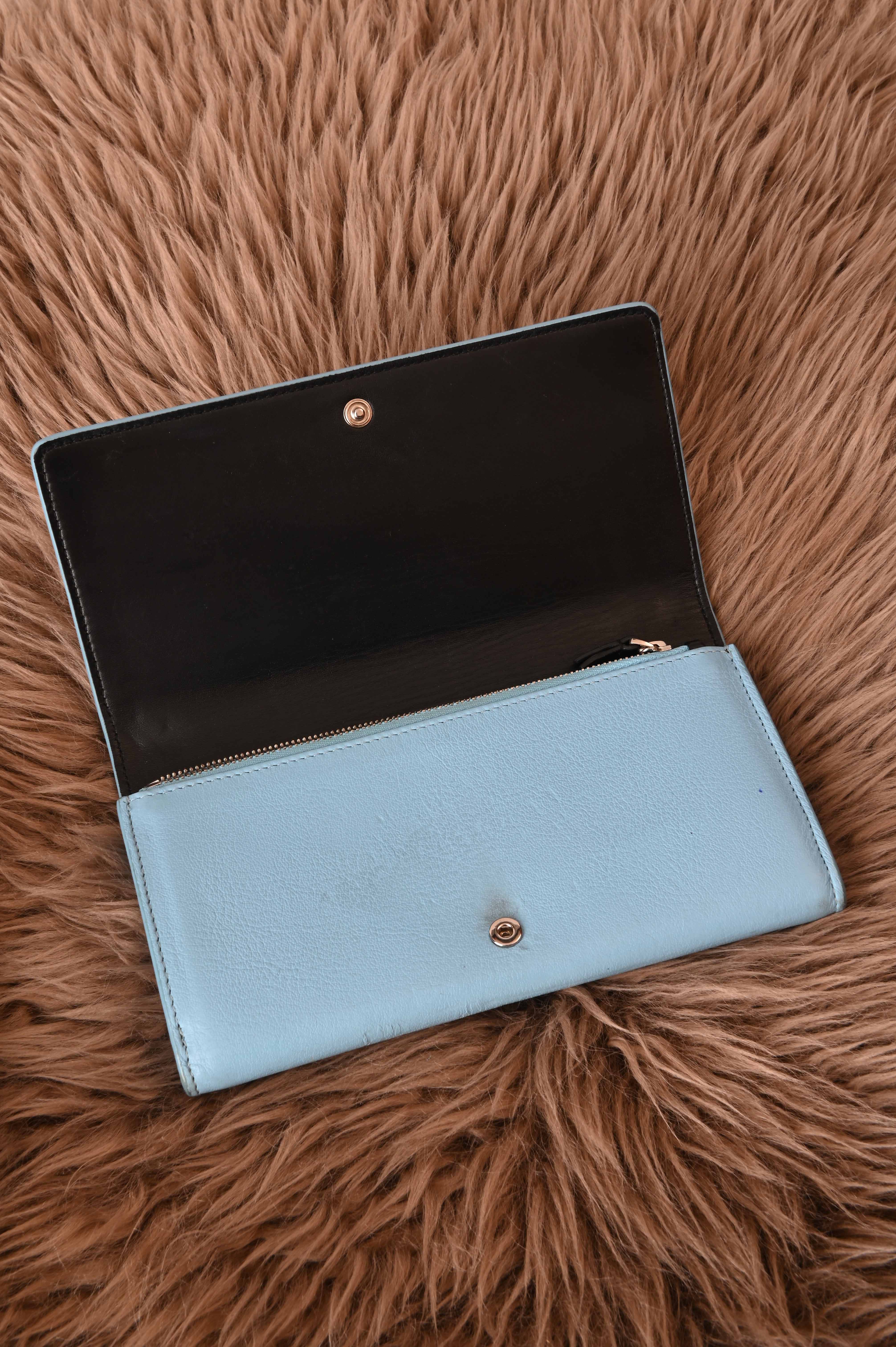 Balenciaga Blue long flap wallet