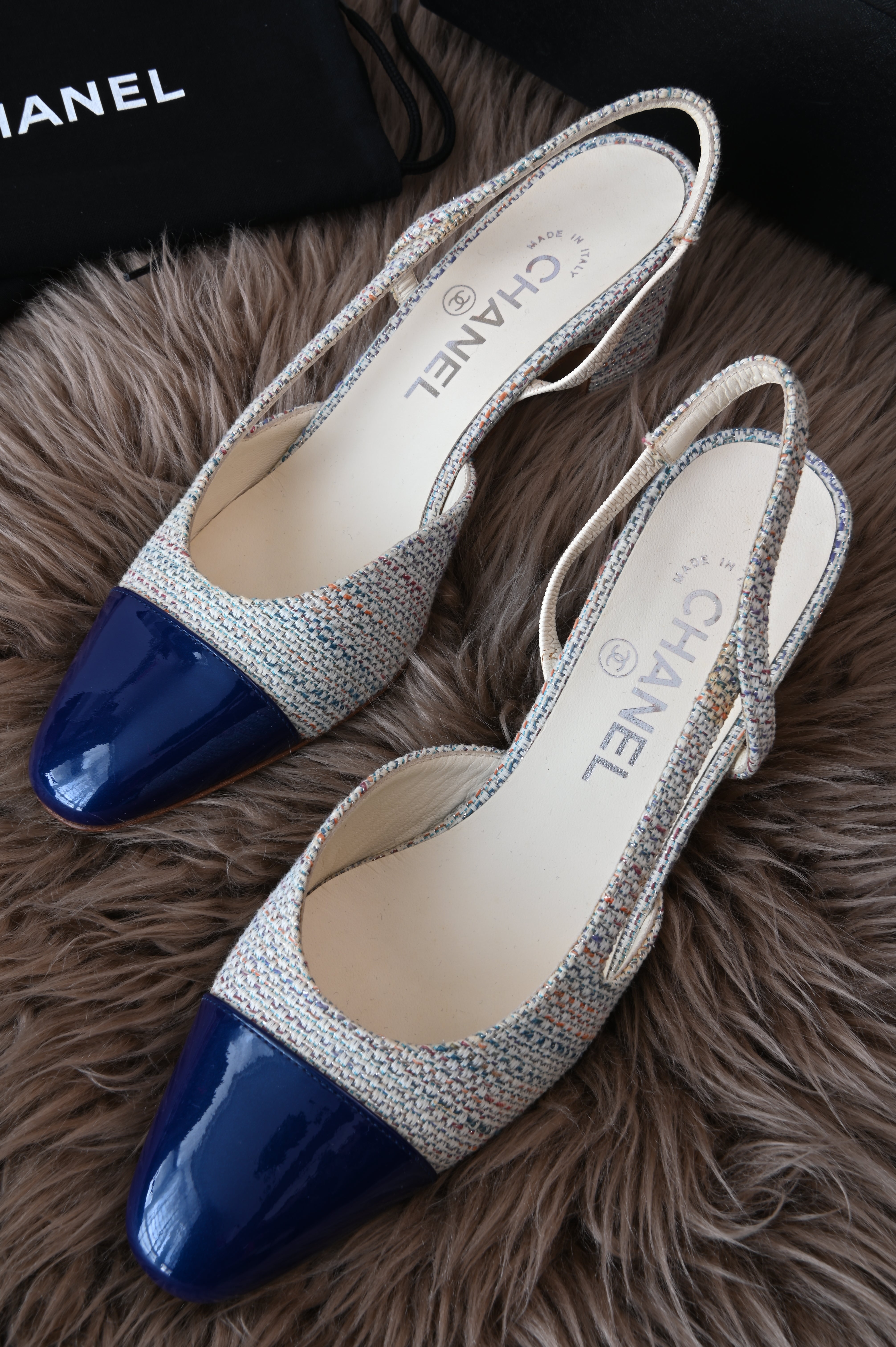 Chanel Slingback two-tone in tweed