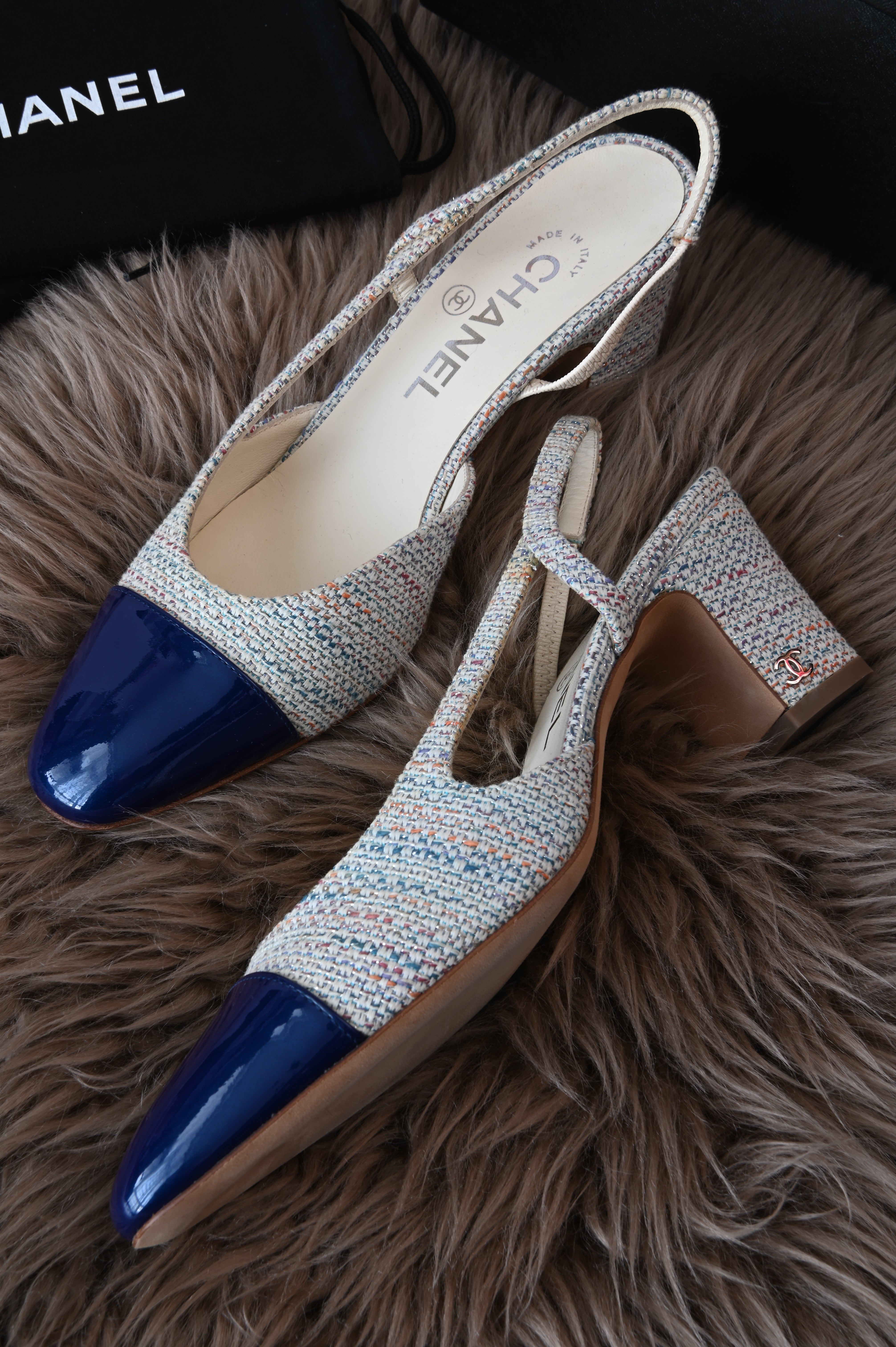 Chanel Slingback two-tone in tweed