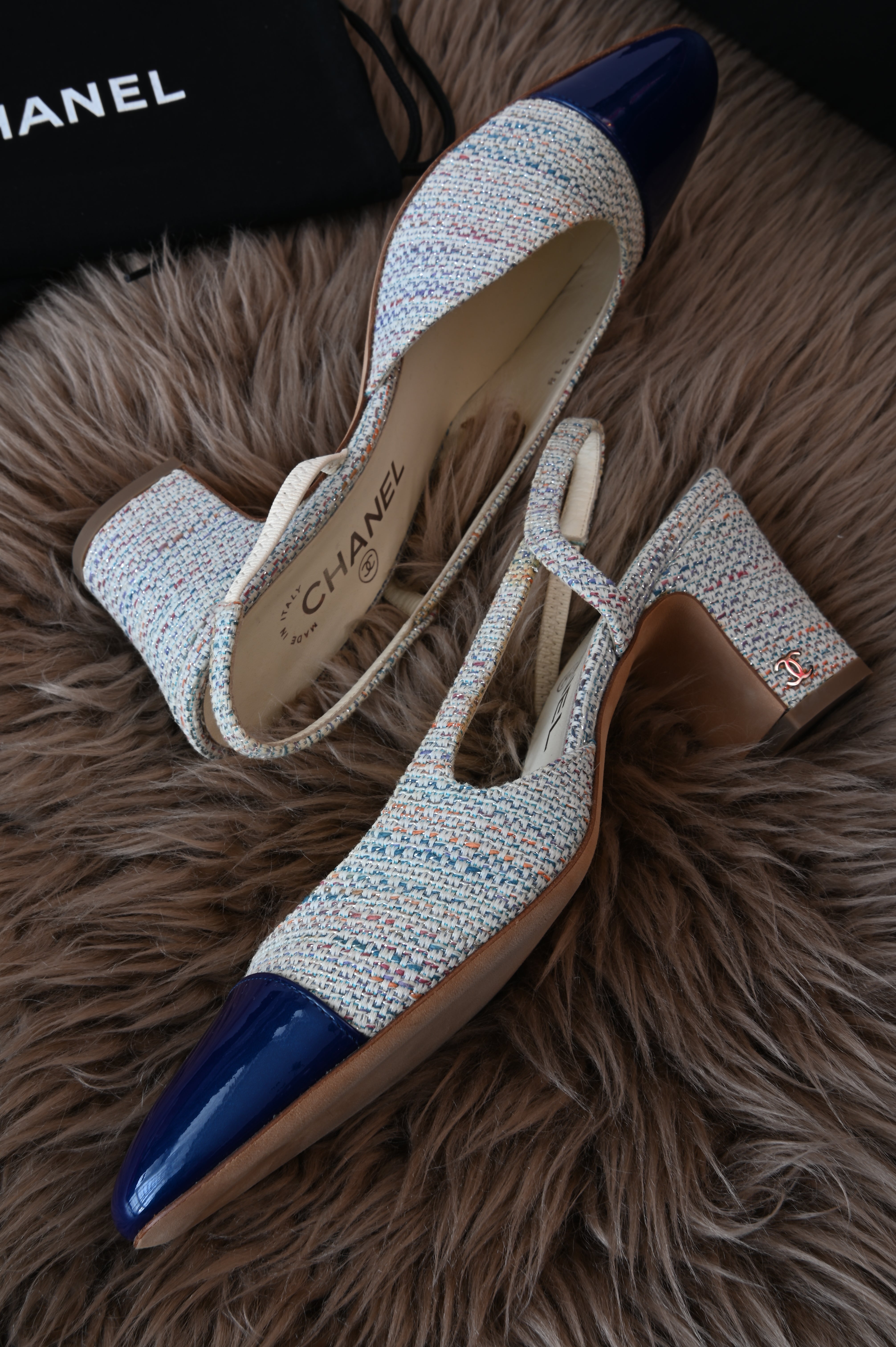 Chanel Slingback two-tone in tweed