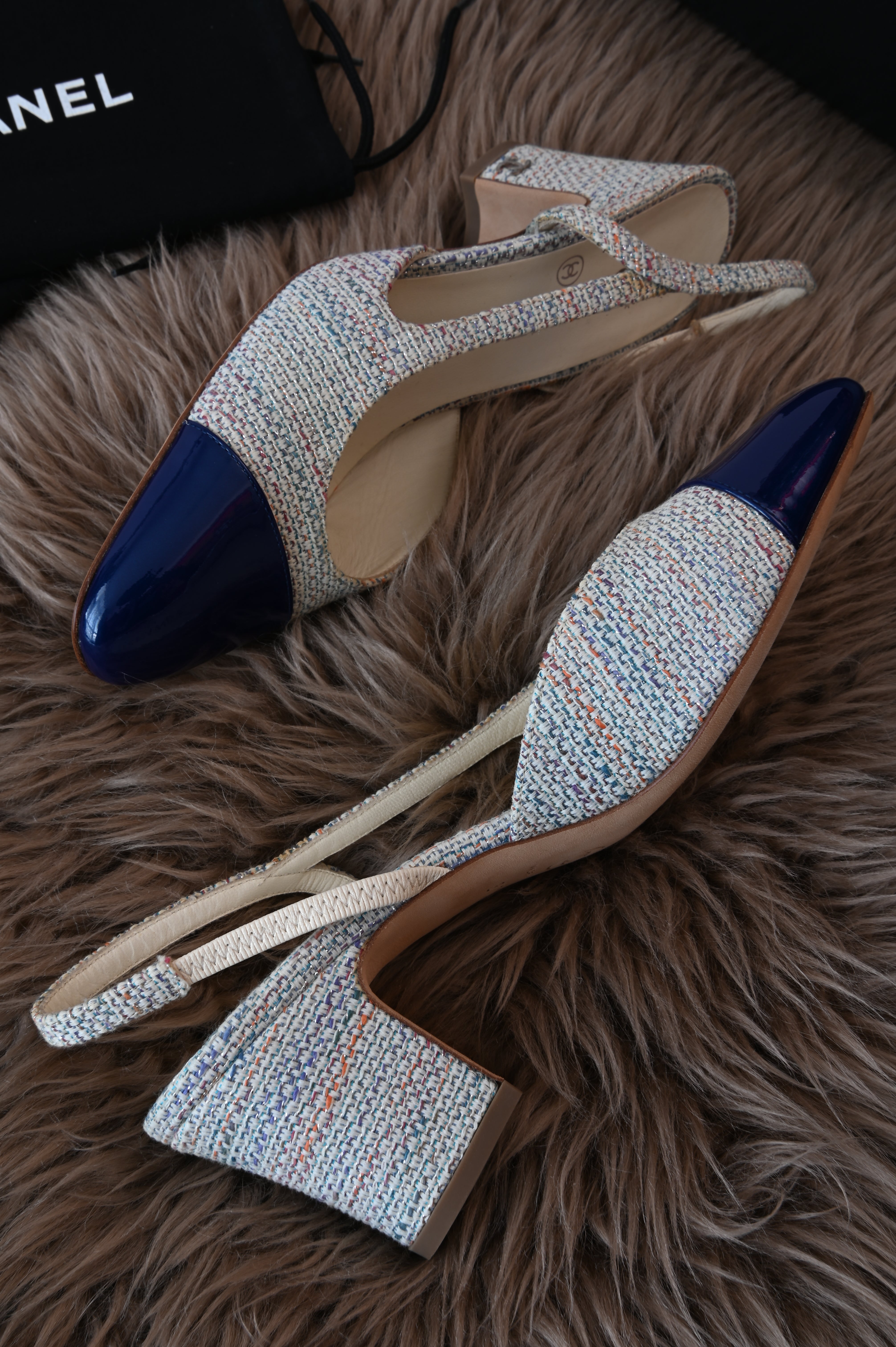 Chanel Slingback two-tone in tweed