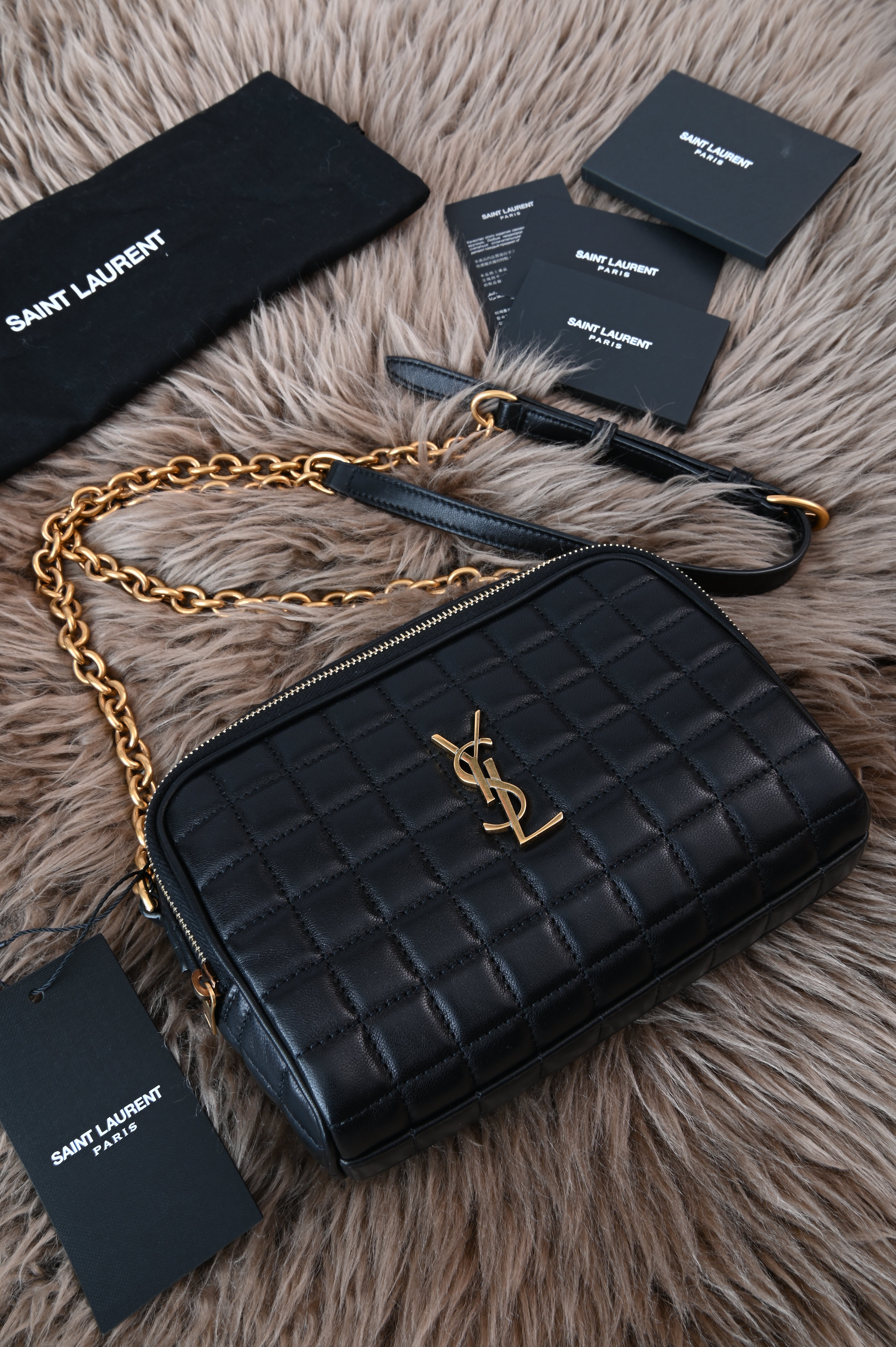 Saint Laurent cassandre matelassé carré camera bag in lambskin