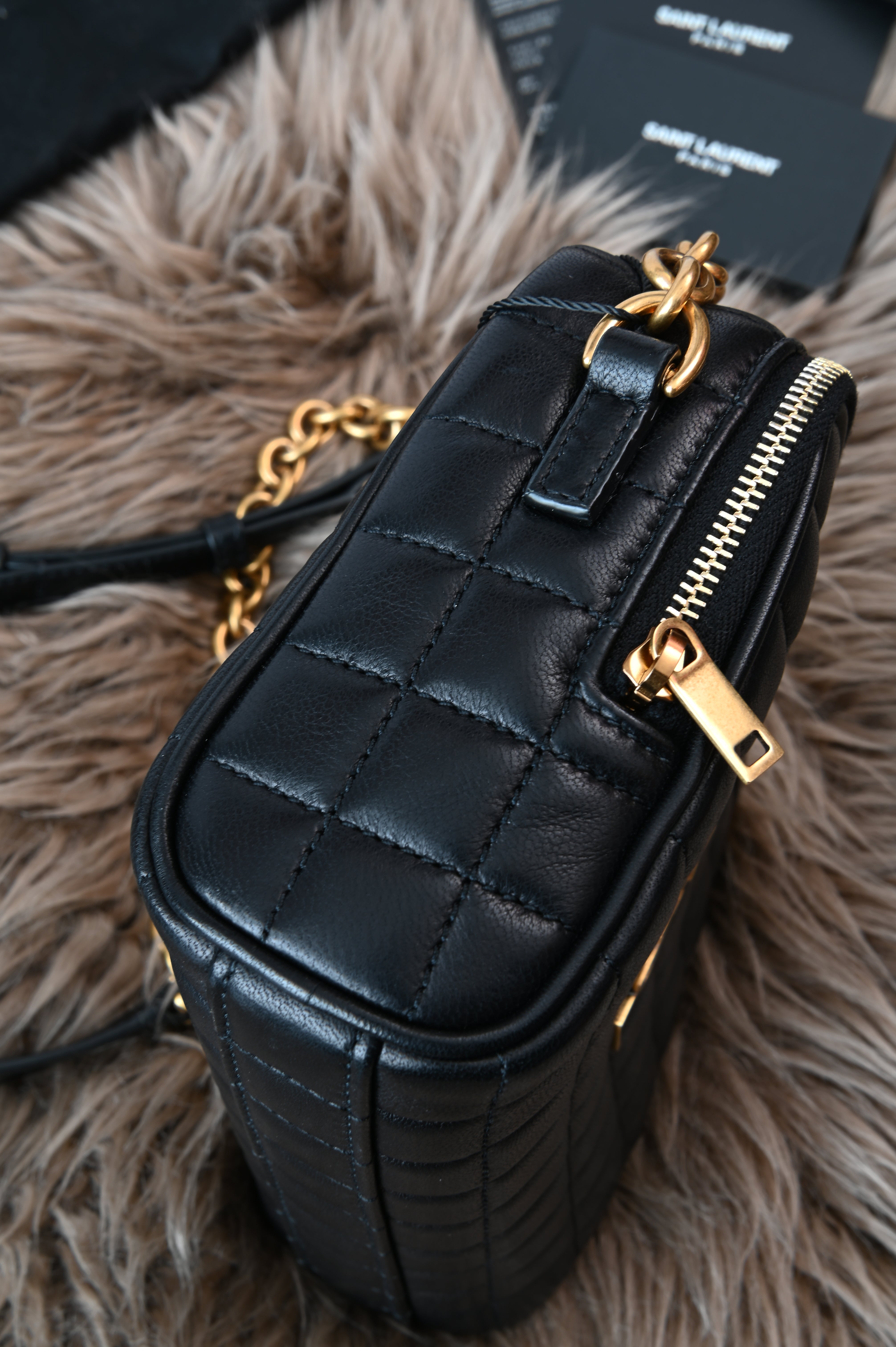 Saint Laurent cassandre matelassé carré camera bag in lambskin