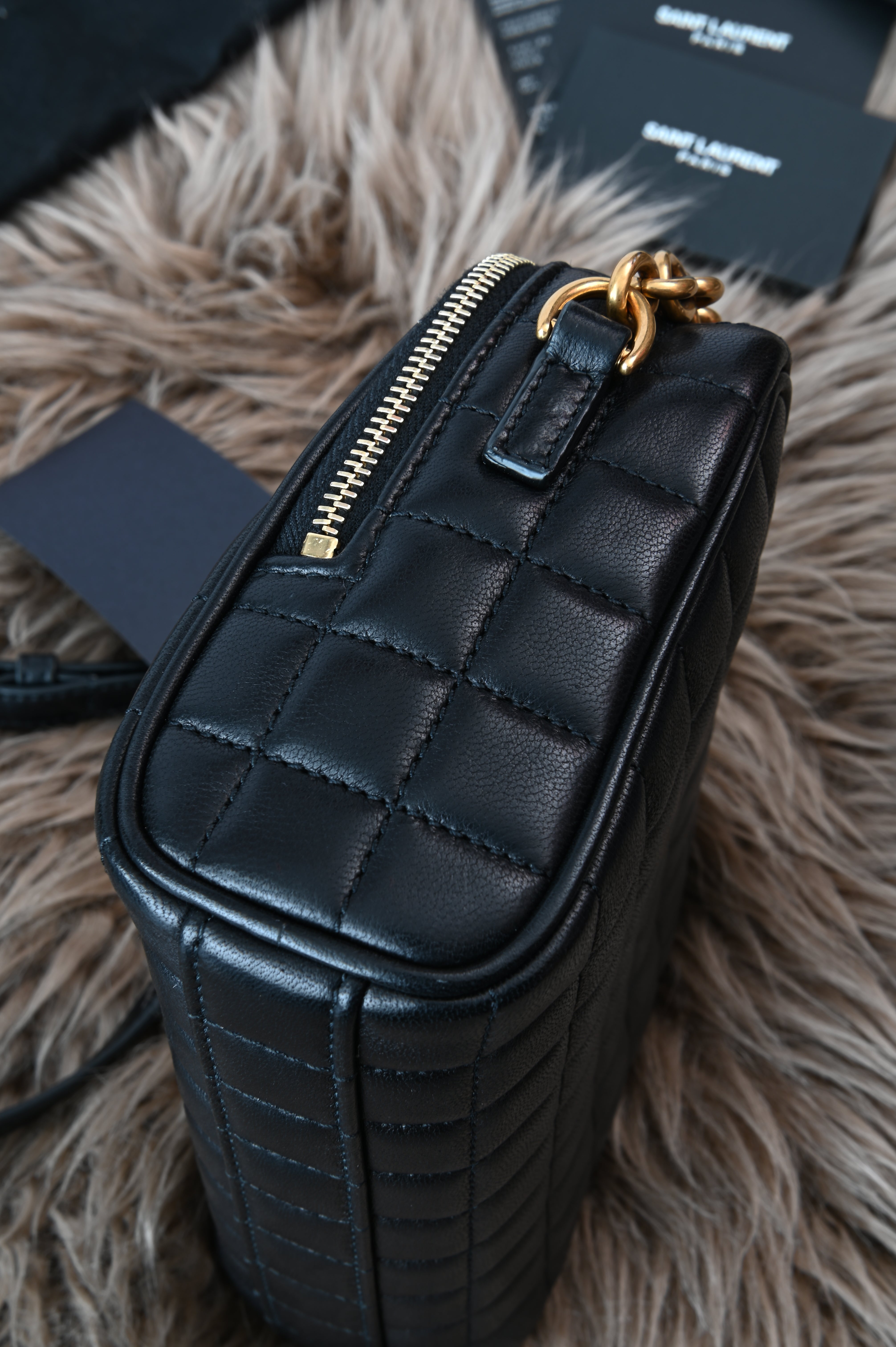 Saint Laurent cassandre matelassé carré camera bag in lambskin