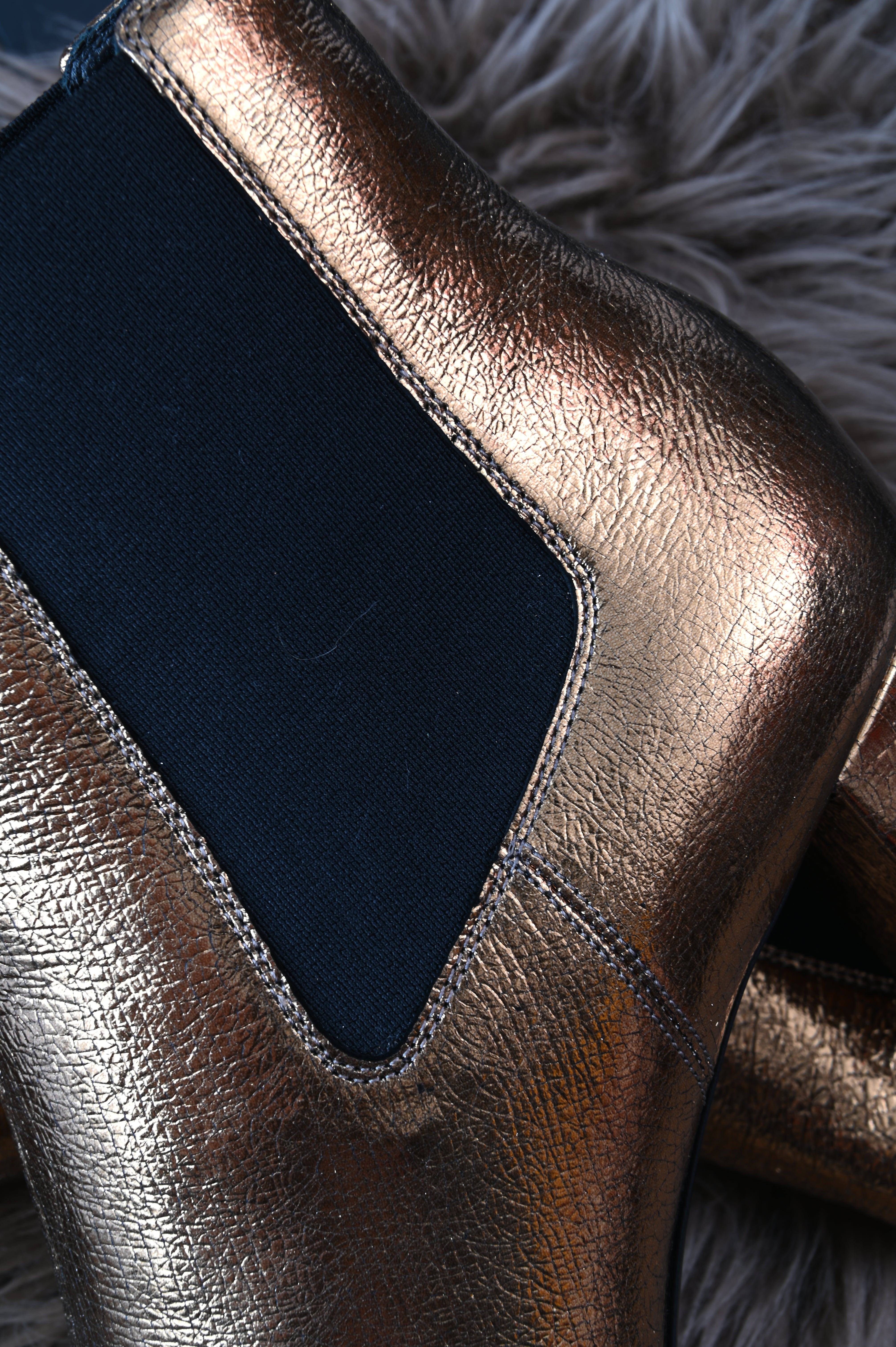 Saint Laurent metallic gold chelsea boots