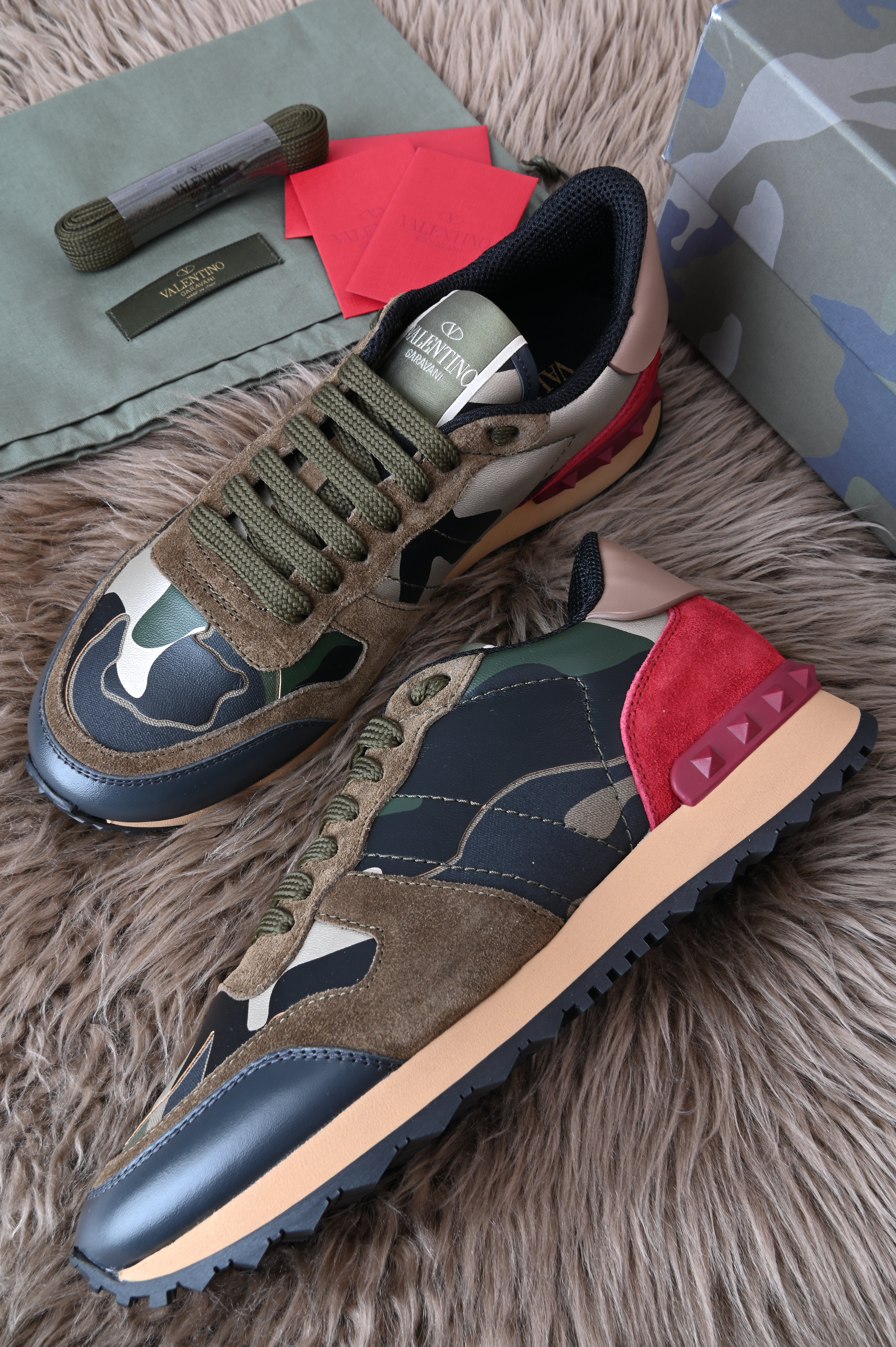 Valentino Garavin green camo trainers