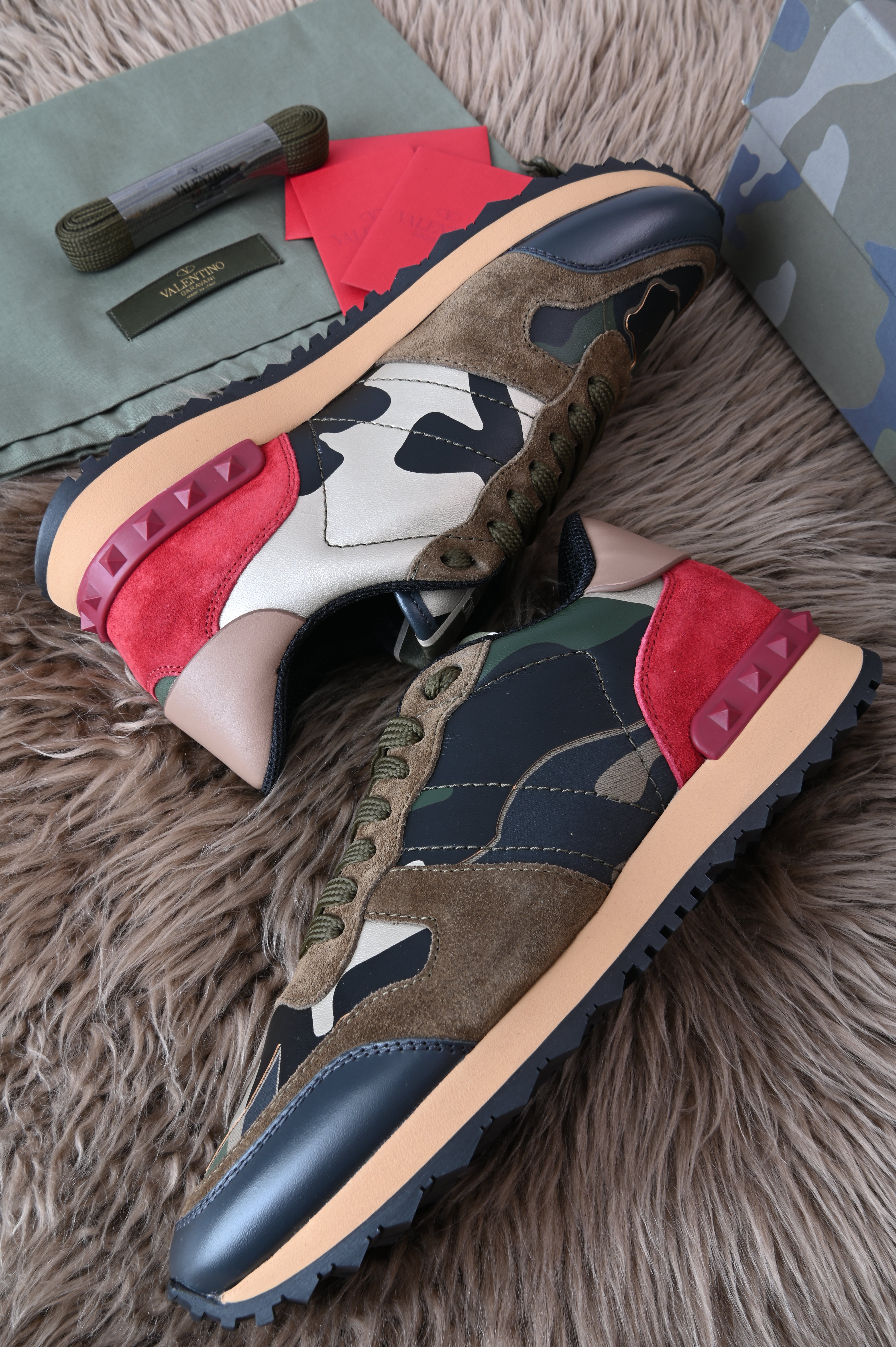 Valentino Garavin green camo trainers