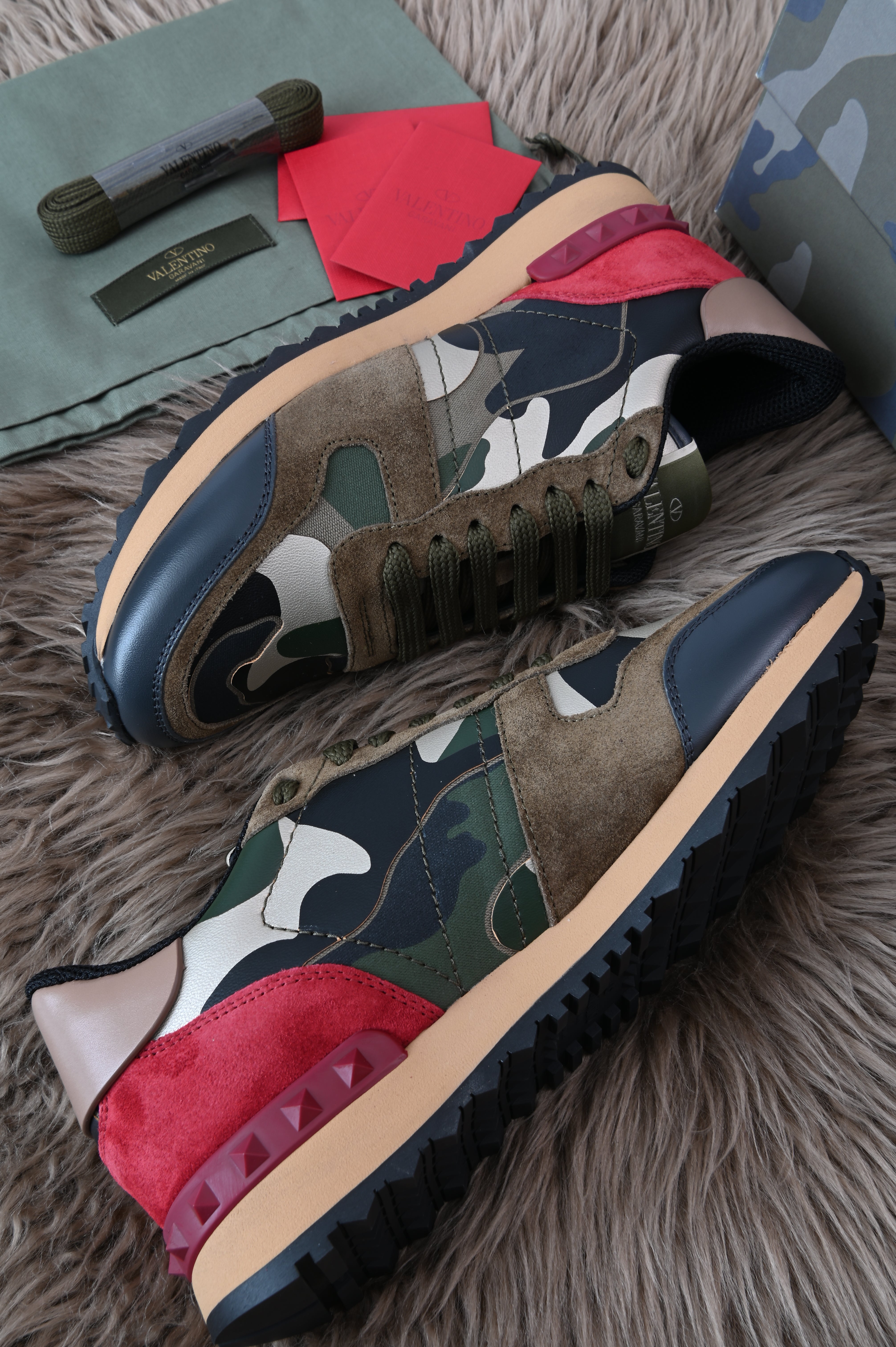 Valentino Garavin green camo trainers