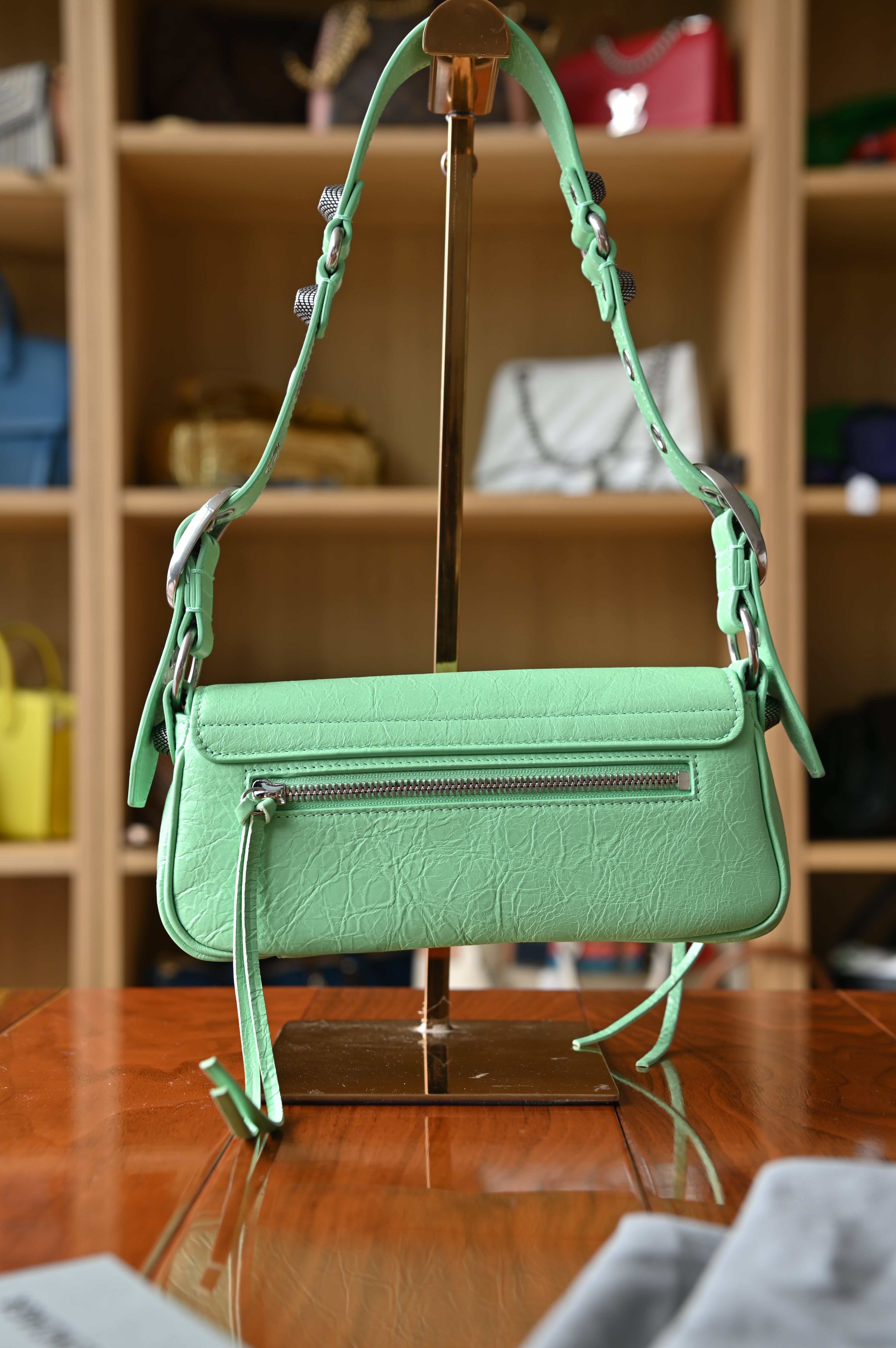 Balenciaga Mint Green Le Cagole Shoulder Bag
