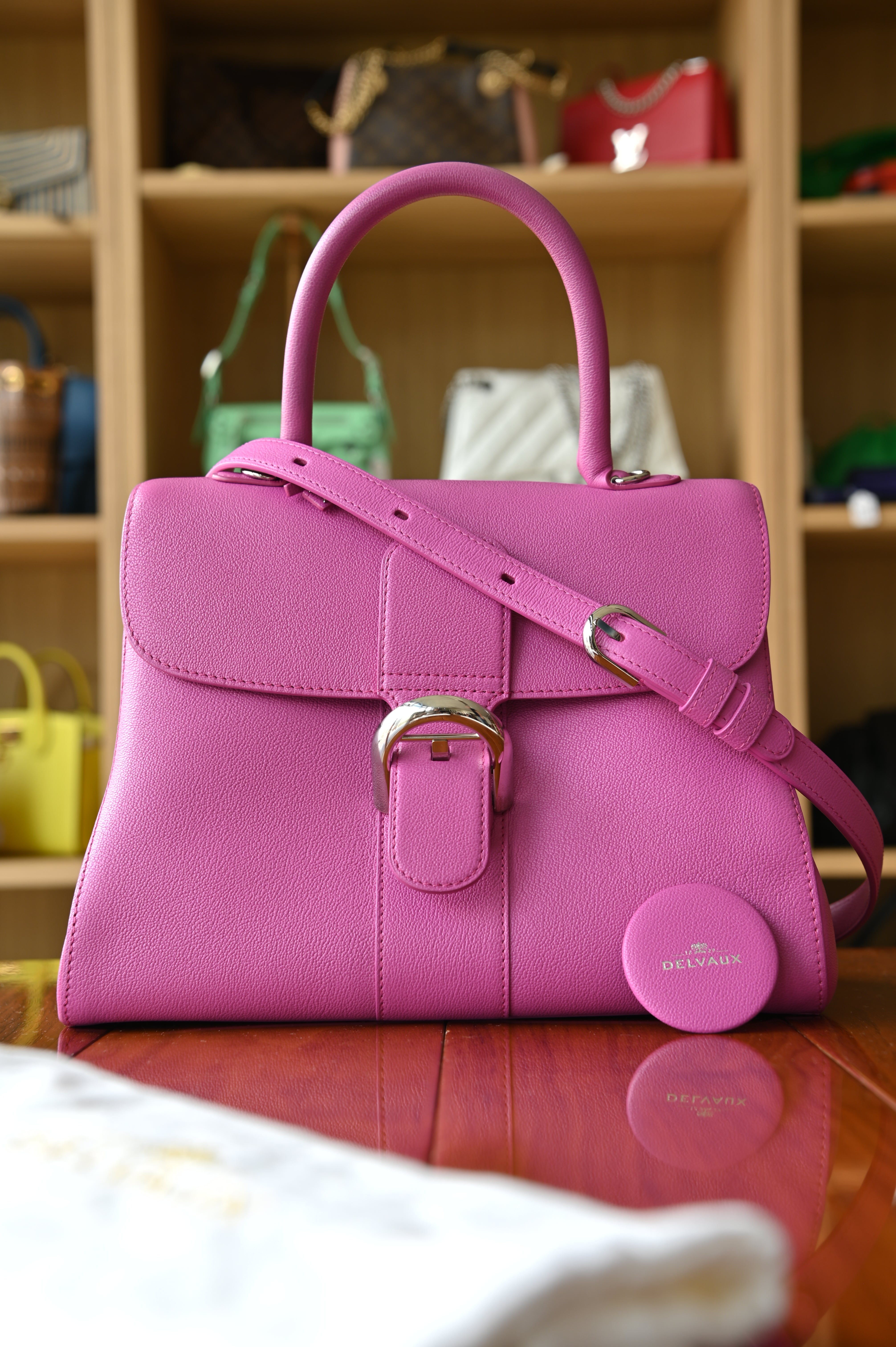 Delvaux Hot Pink Brillant Top Handle Bag