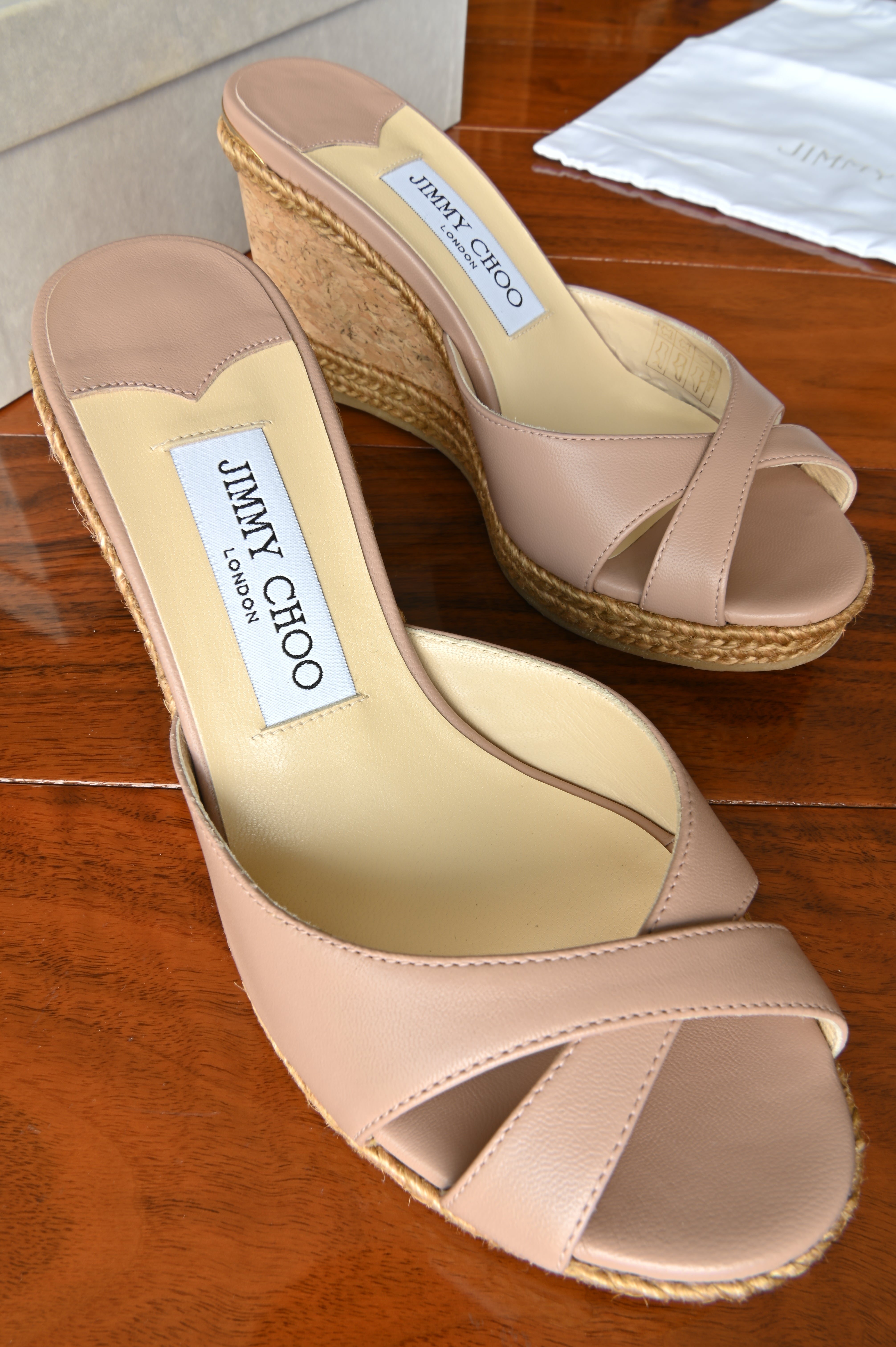Jimmy Choo Pink Almer Espadrille Wedges