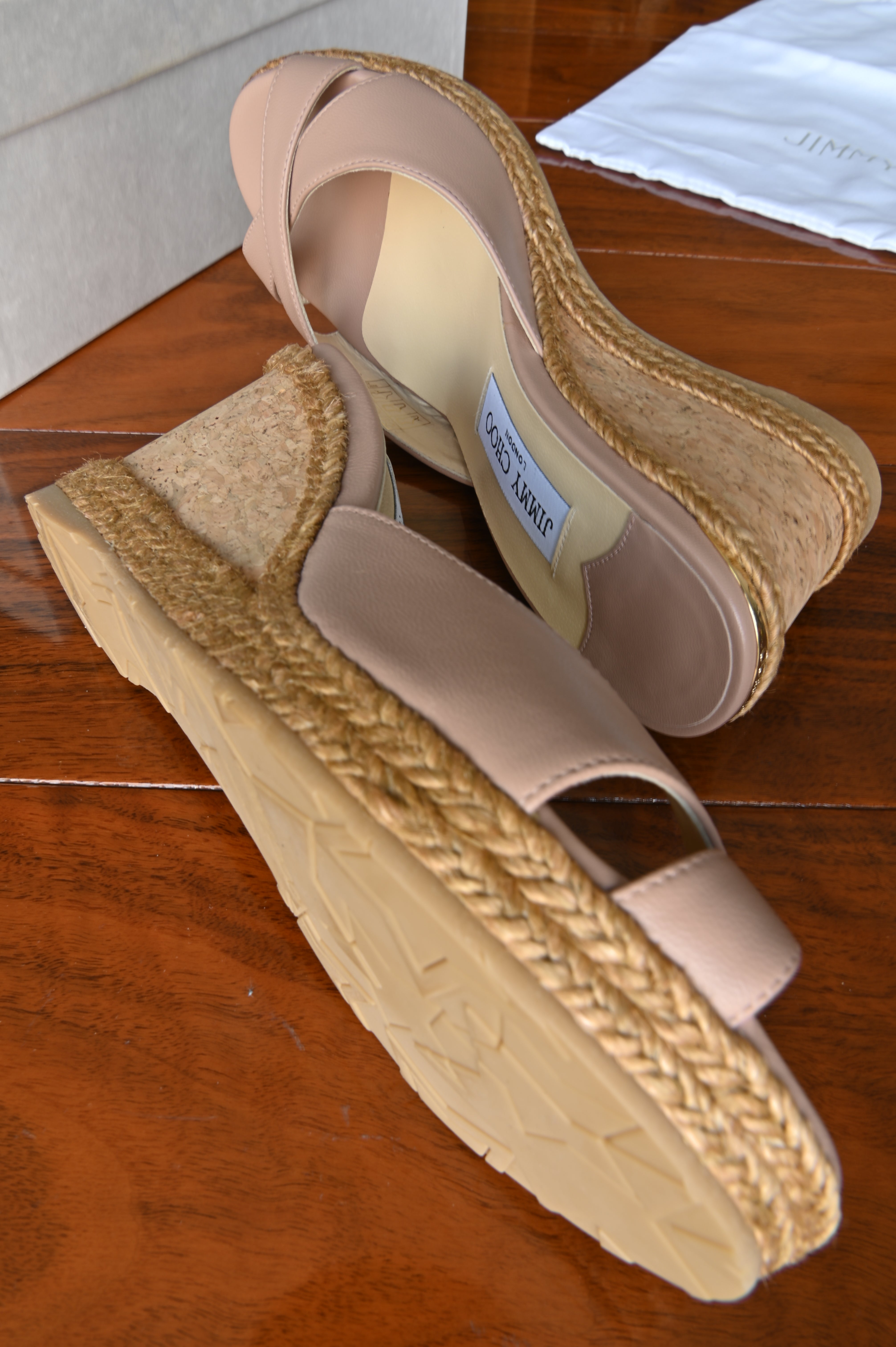 Jimmy Choo Pink Almer Espadrille Wedges
