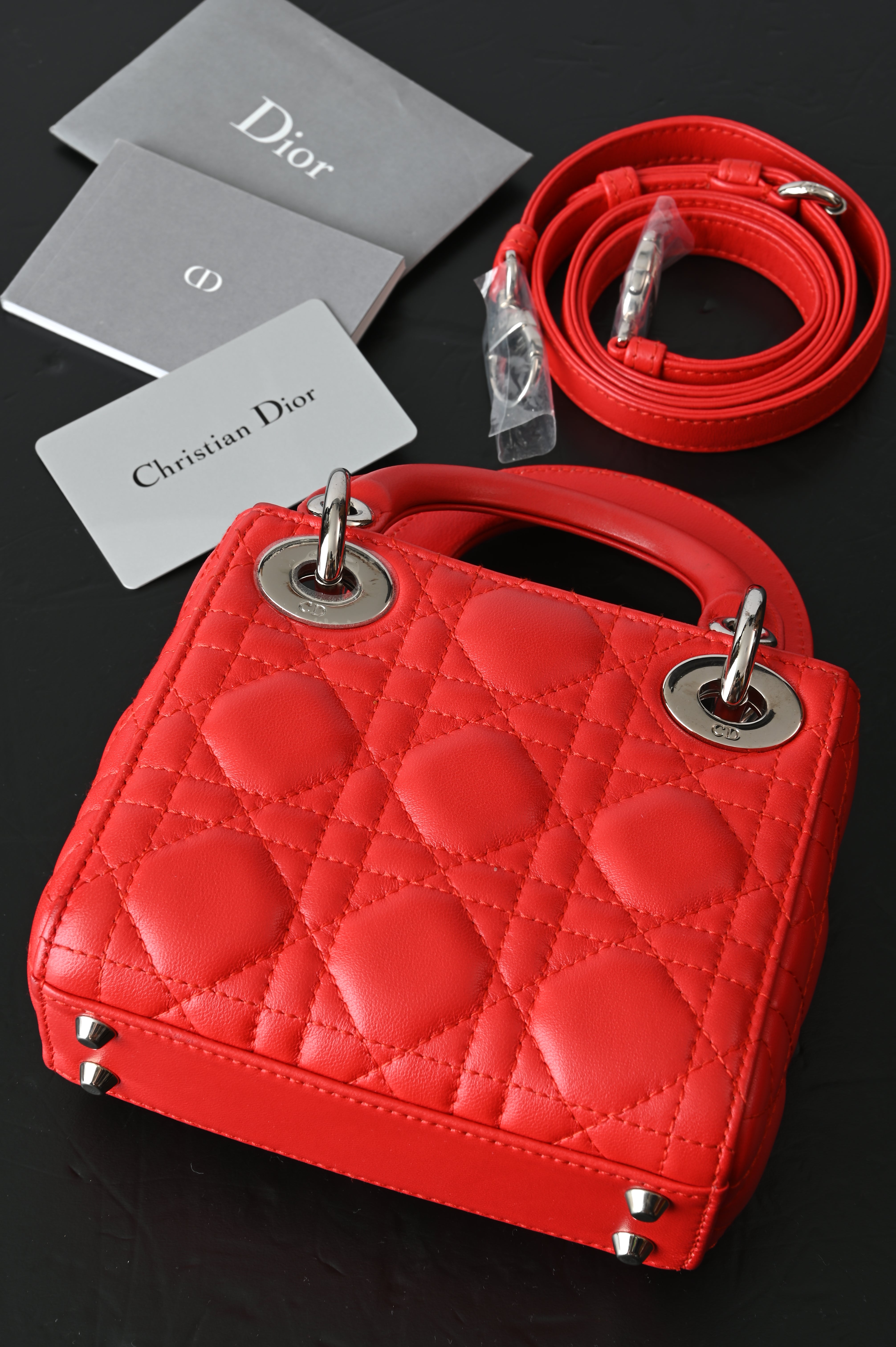 Christian Dior Mini Lady Dior in red