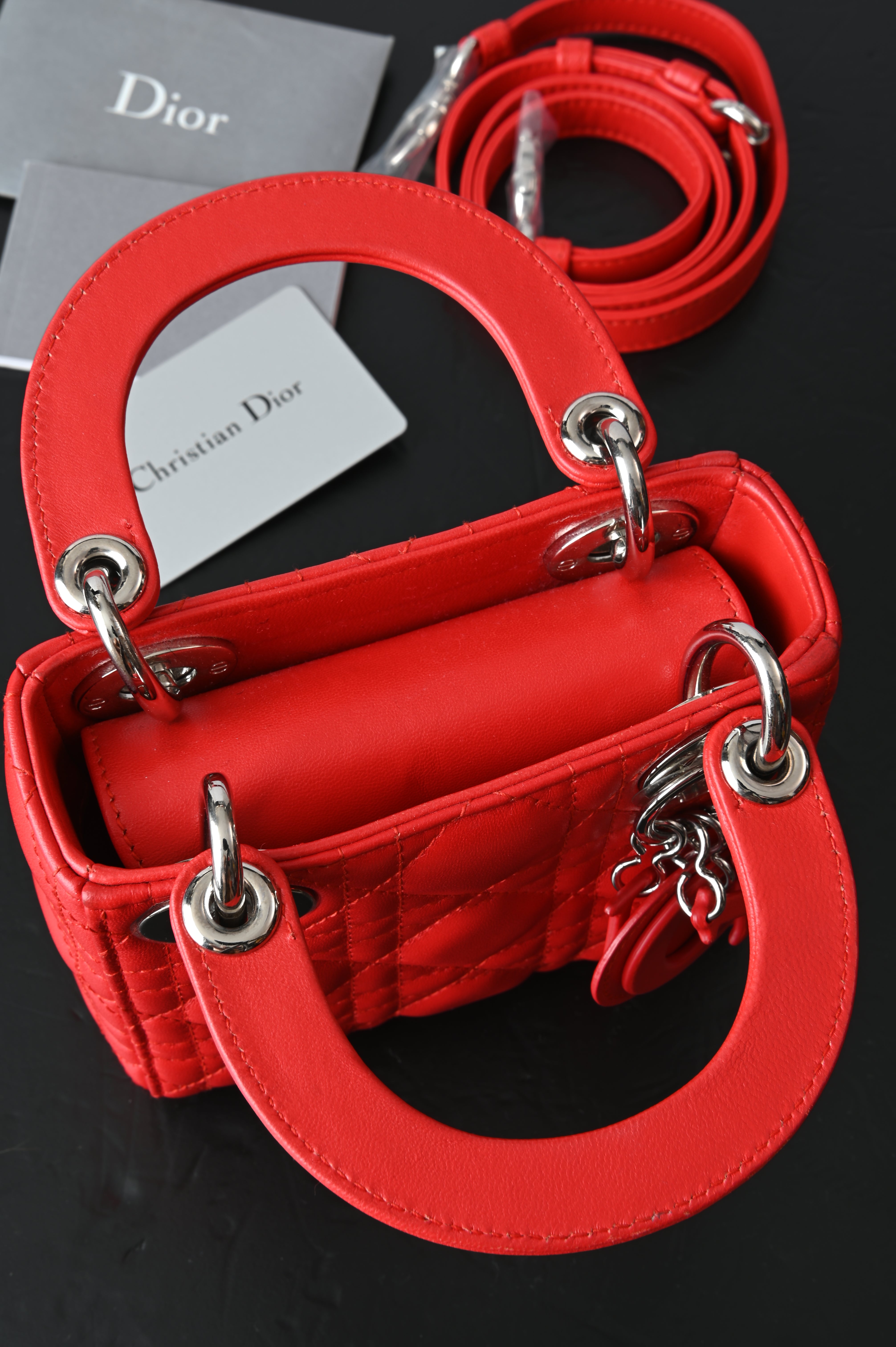 Christian Dior Mini Lady Dior in red