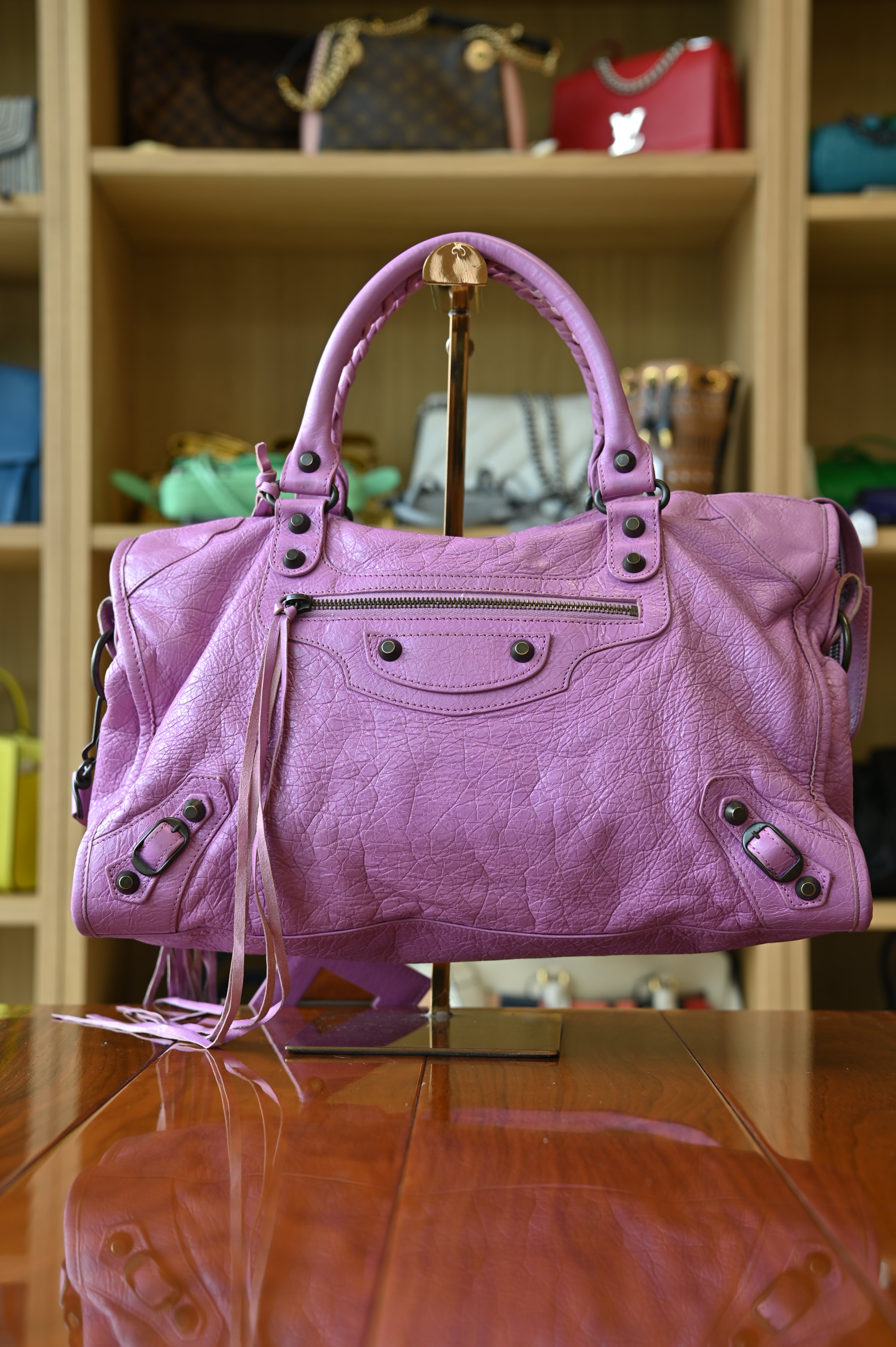 Balenciaga Lavender Le City Shoulder Bag