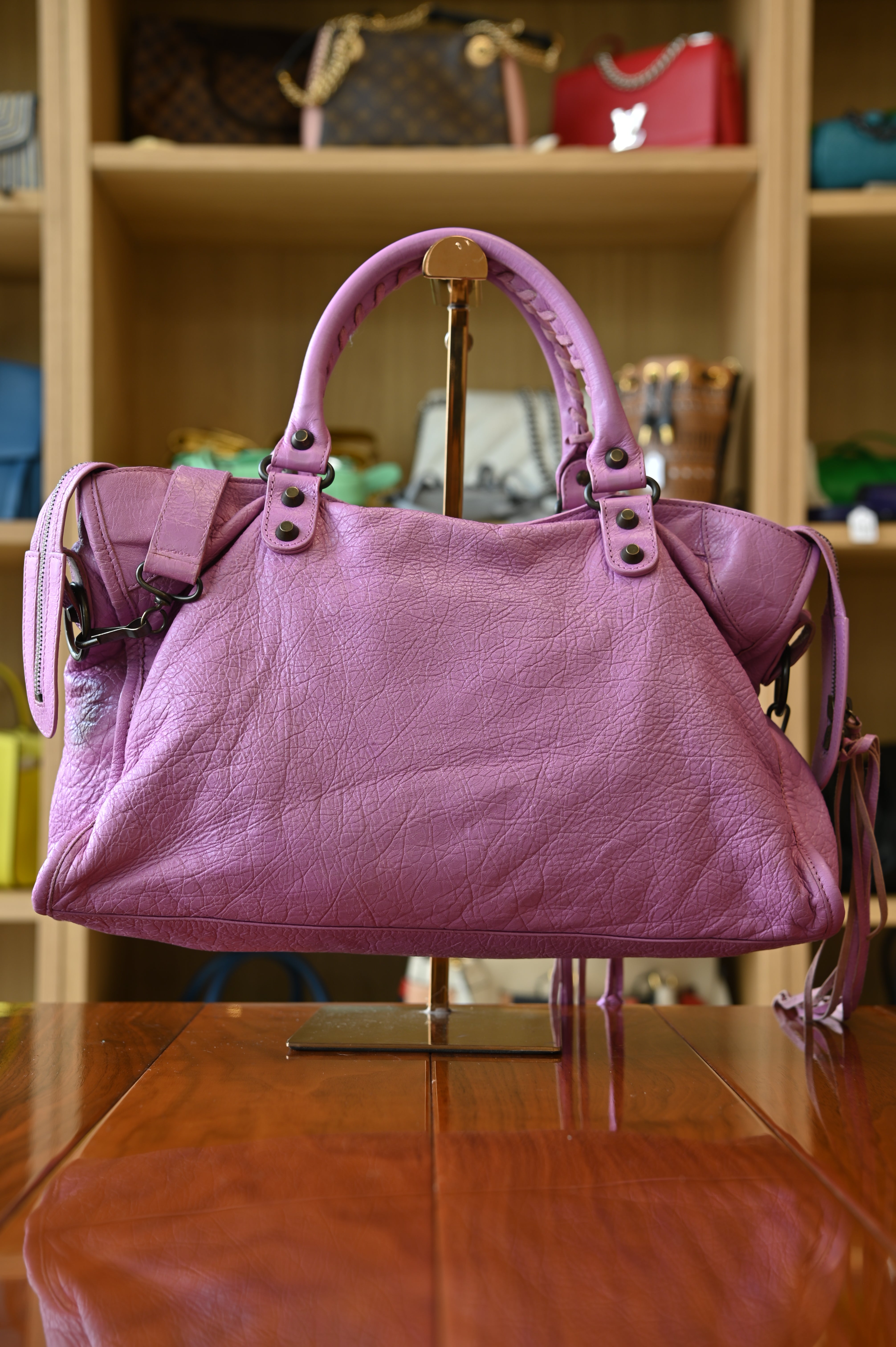 Balenciaga Lavender Le City Shoulder Bag
