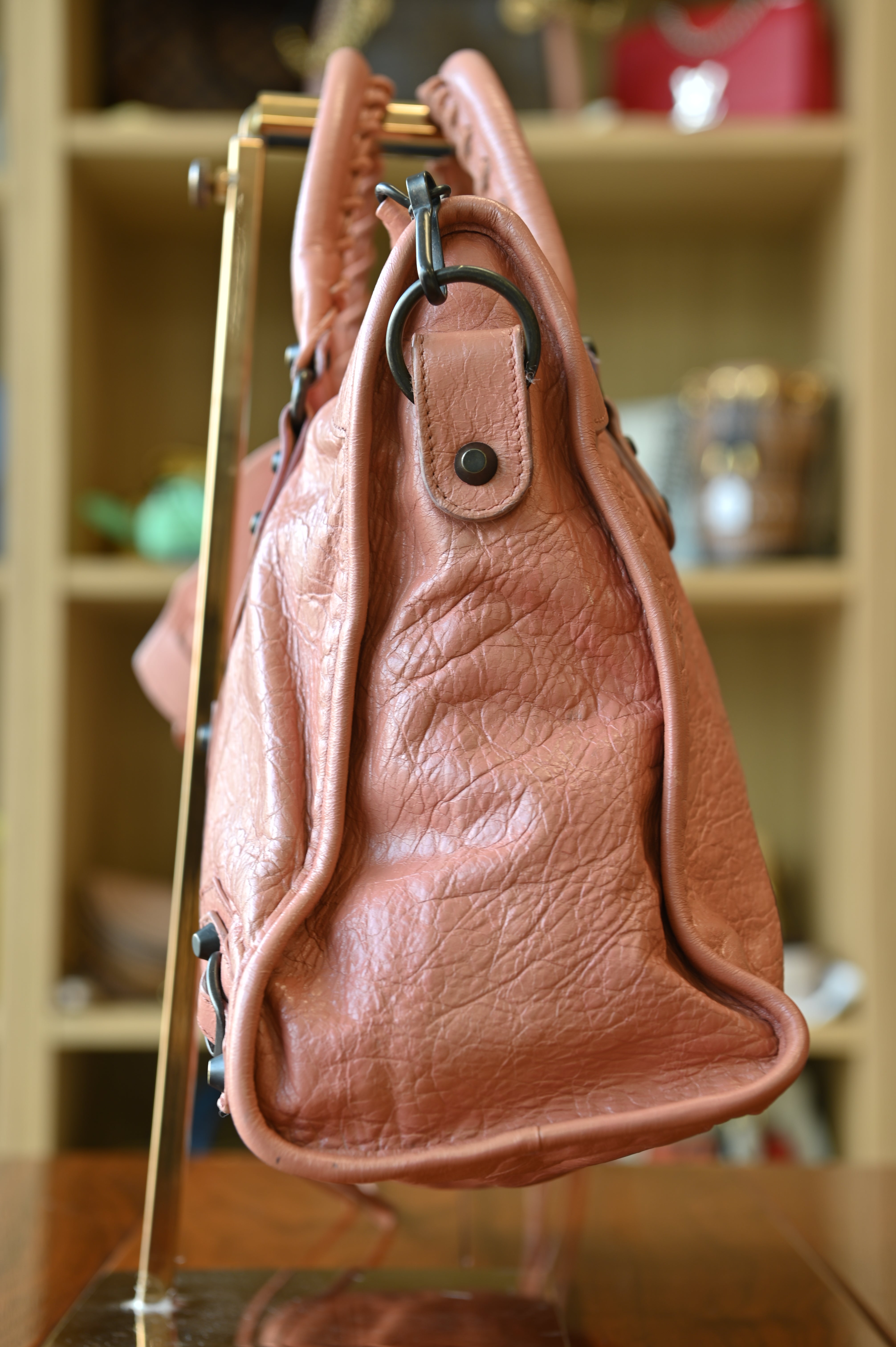 Balenciaga Salmon Le City Shoulder Bag