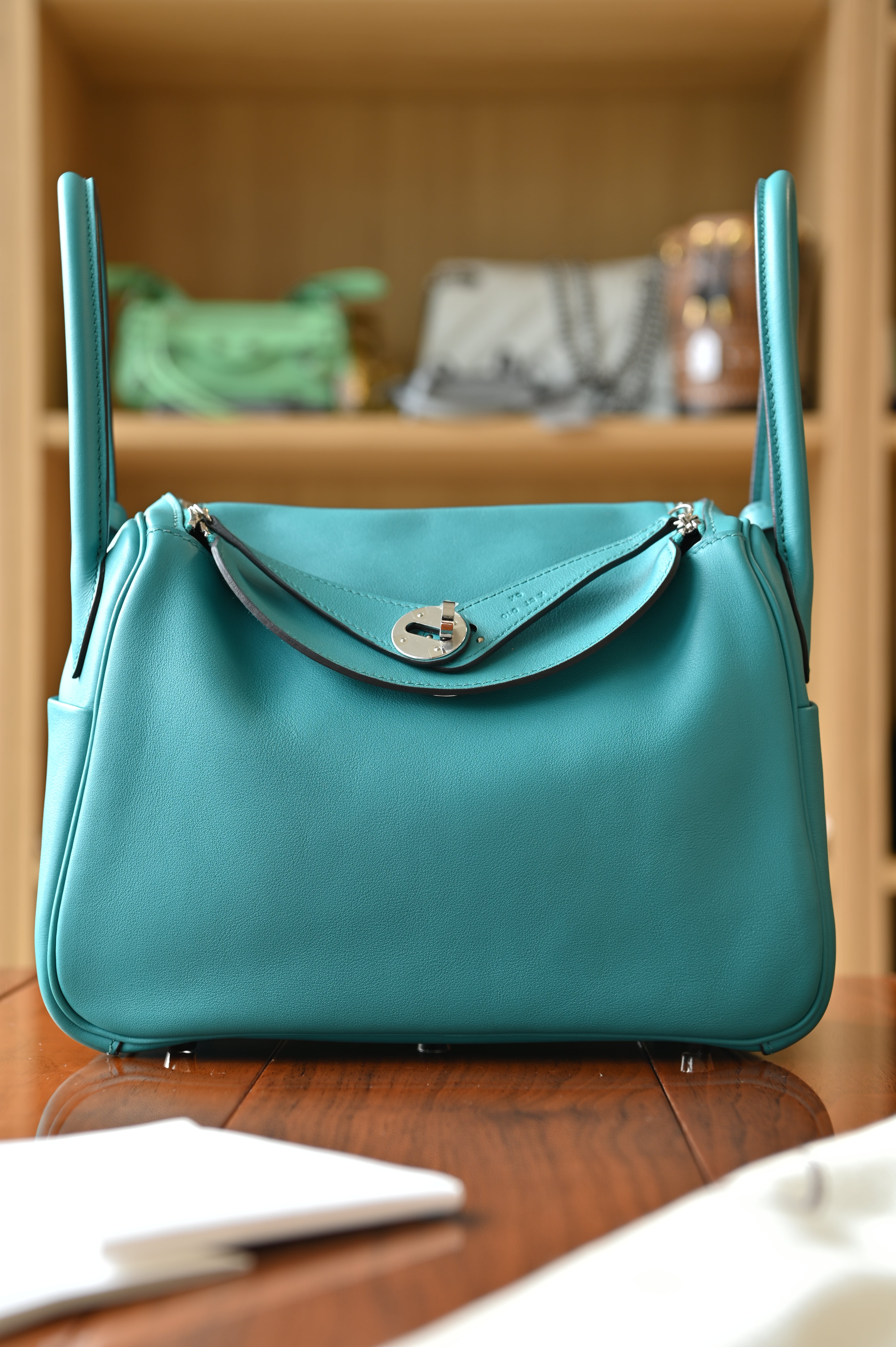 Hermès Lindy 26 Veau Swift leather Bleu Paon bag