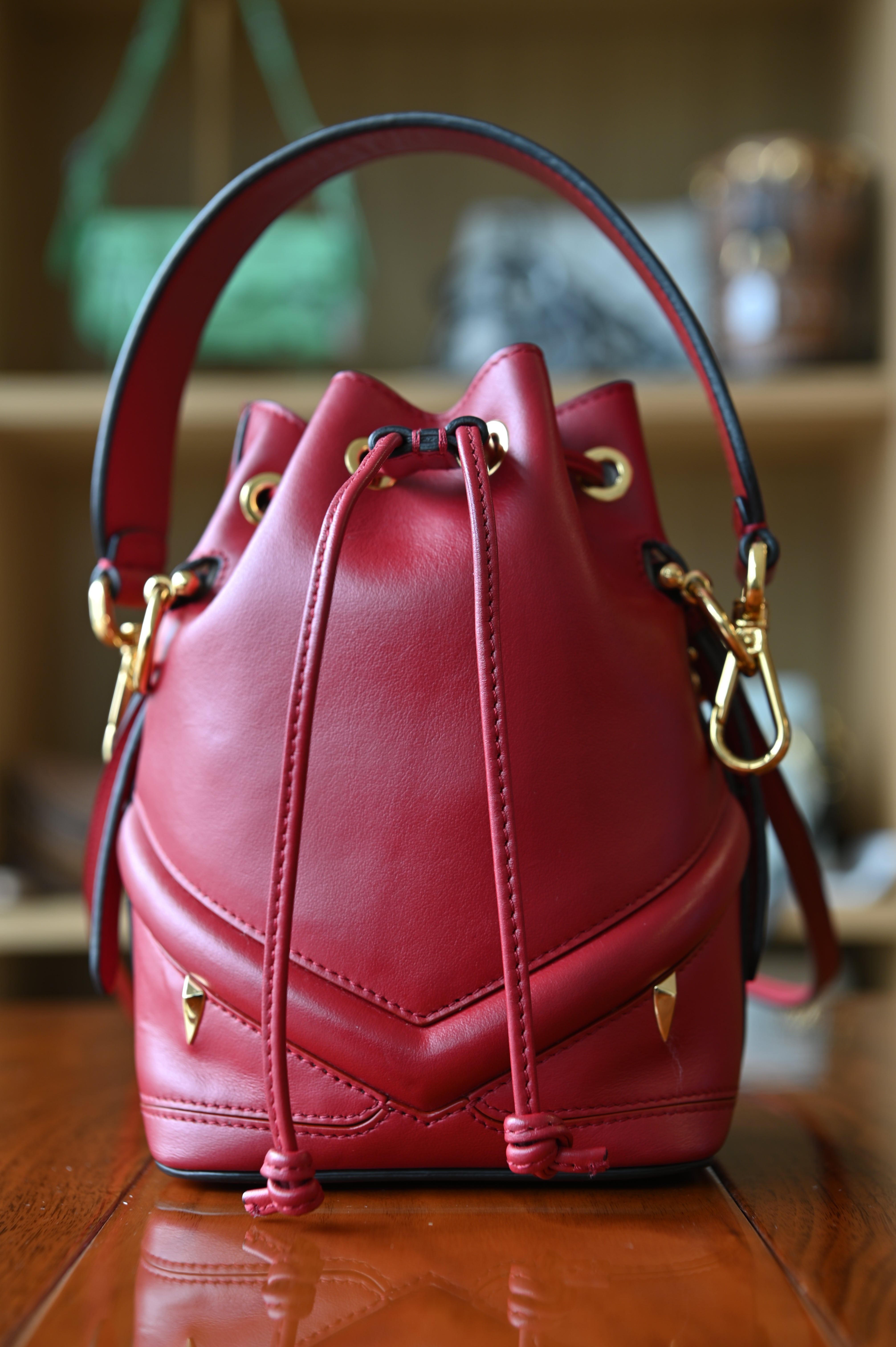 Fendi Red Mon Tresor Bucket Bag