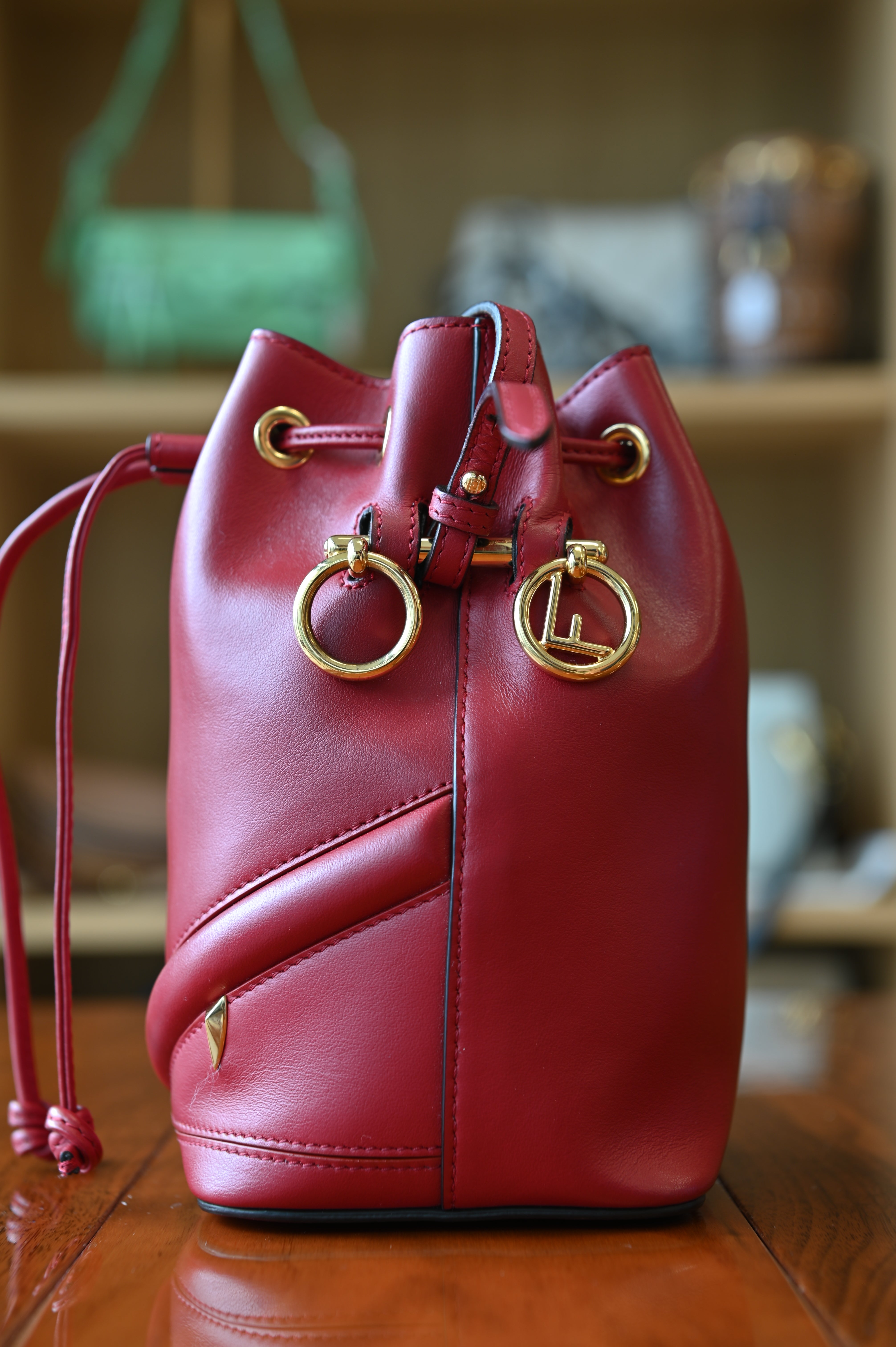 Fendi Red Mon Tresor Bucket Bag